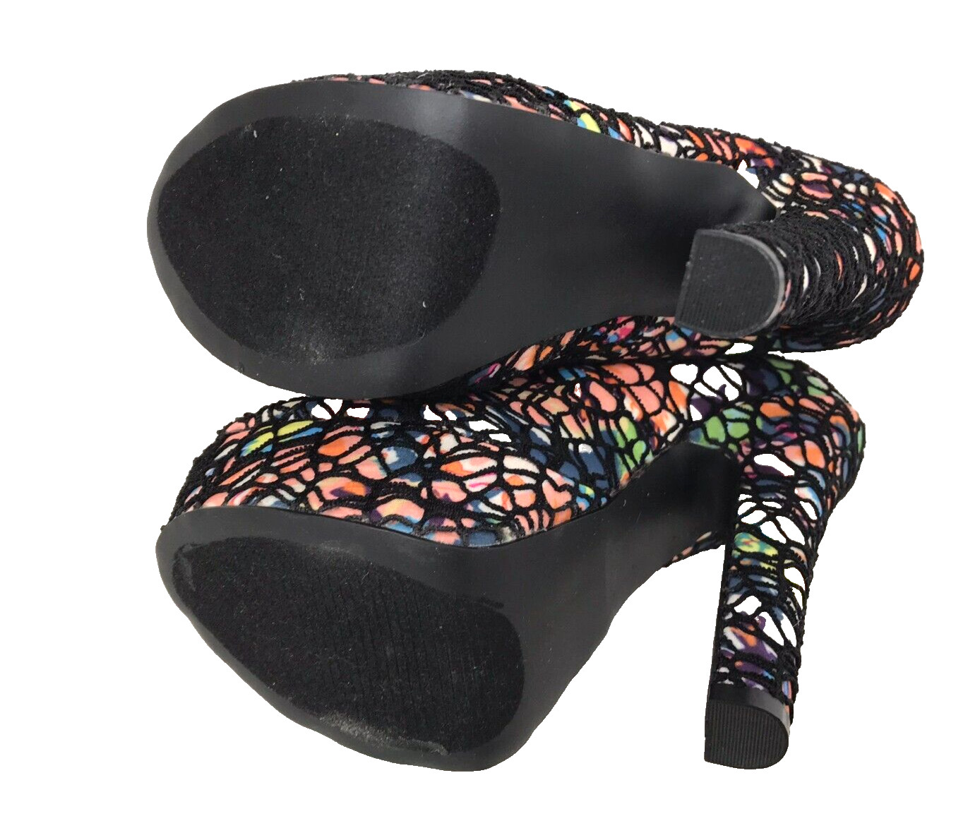 Shi by Journeys Women’s Twisted Floral Web Platform Heels Blk/Multi Size:6 101M