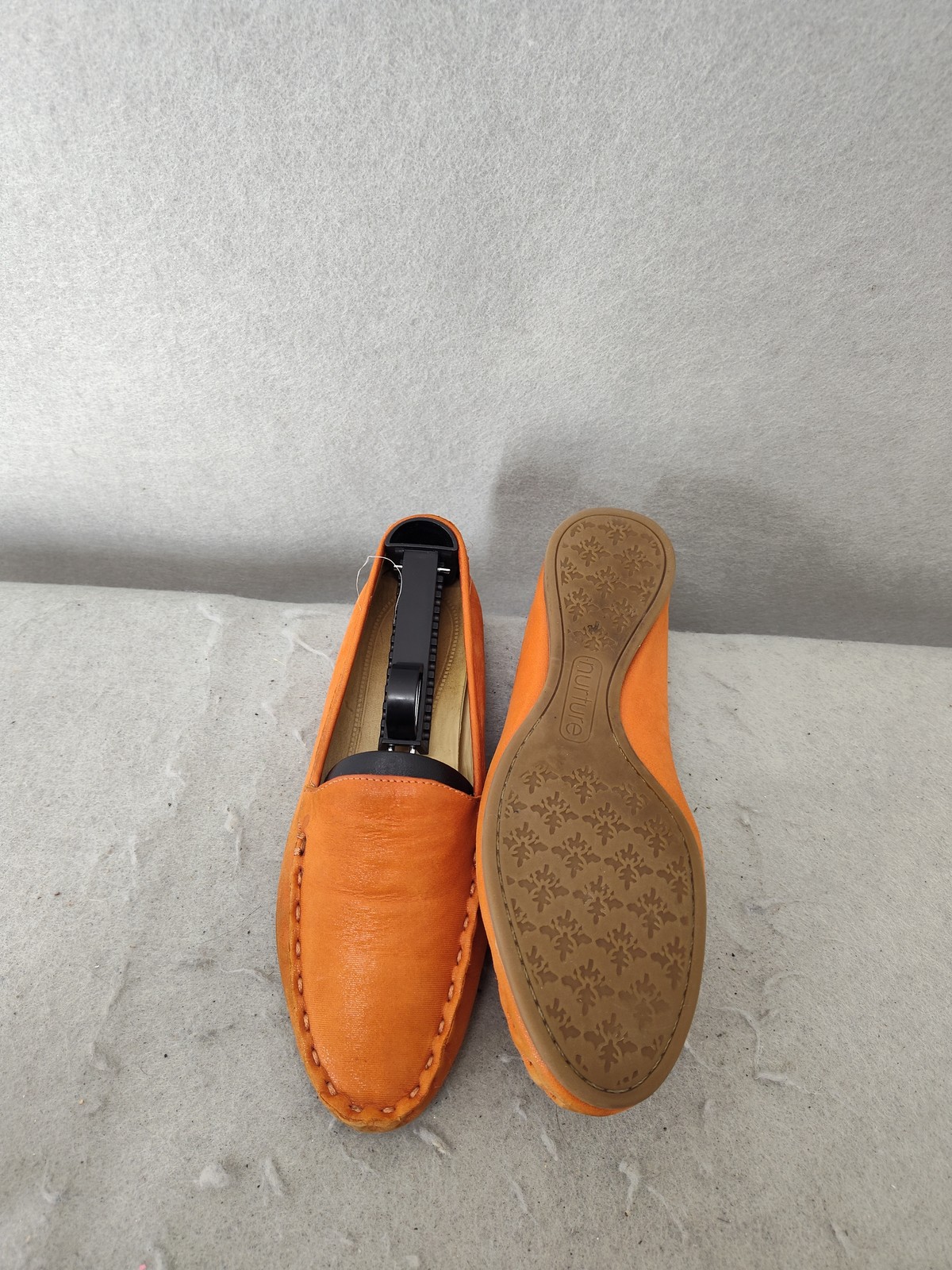 Nurture Women Loafers 6.5 Orange Leather Slip On Flats Comfort Shoes Made Brazil