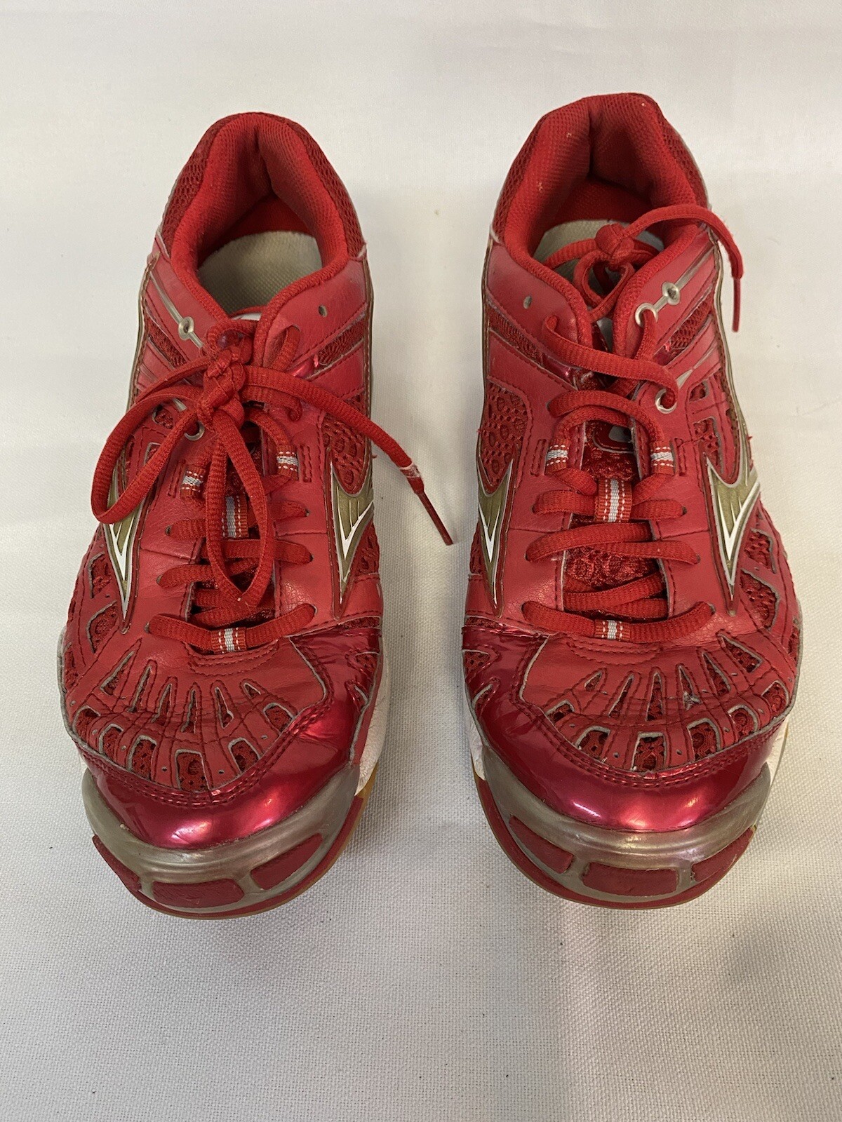 Mizuno Wave Lightning Women’s Volleyball Shoes Size 10 Red White Silver