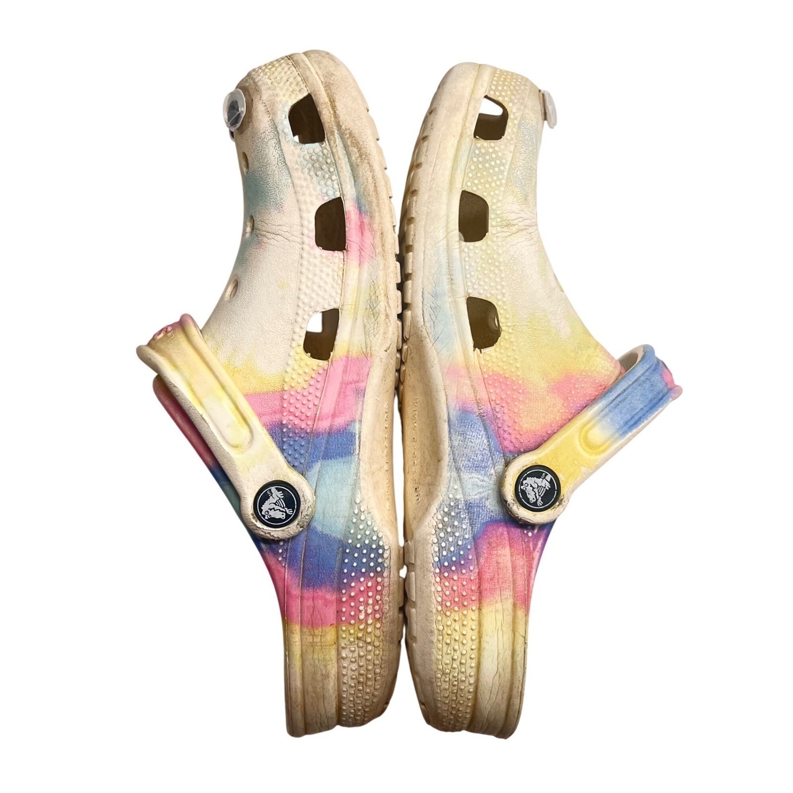 Crocs Classic Tie Dye Clogs Googly Eyes Mens 6 Womens 8 Slip On Shoes