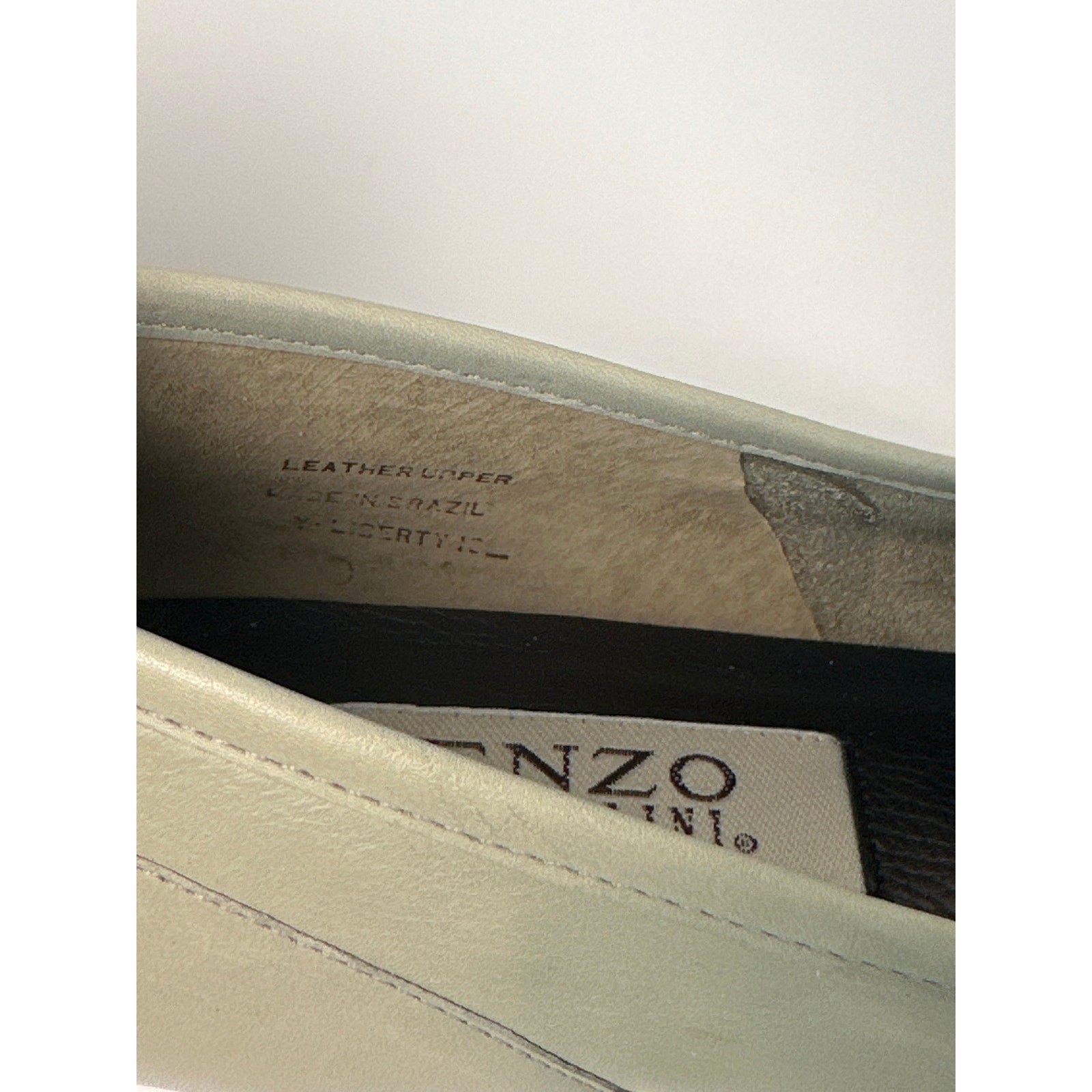 NIB Vtg Enzo Angiolini Liberty Green/Gray Leather Loafers Made in Brazil | 11 M