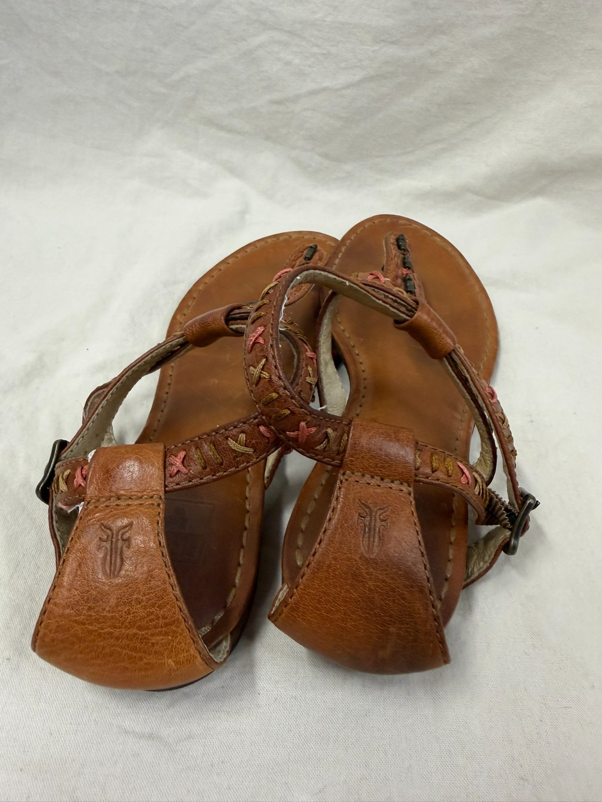 Frye Carson Boho Thong Huarache sandals featuring colorful stitched details