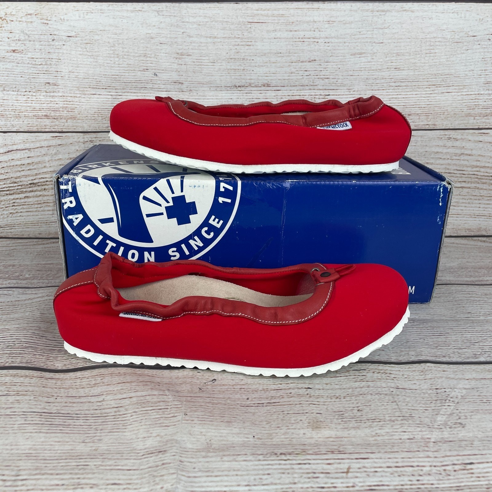 Birkenstock Ponca Womens EU 38 US 7 Narrow Ballet Flats Red