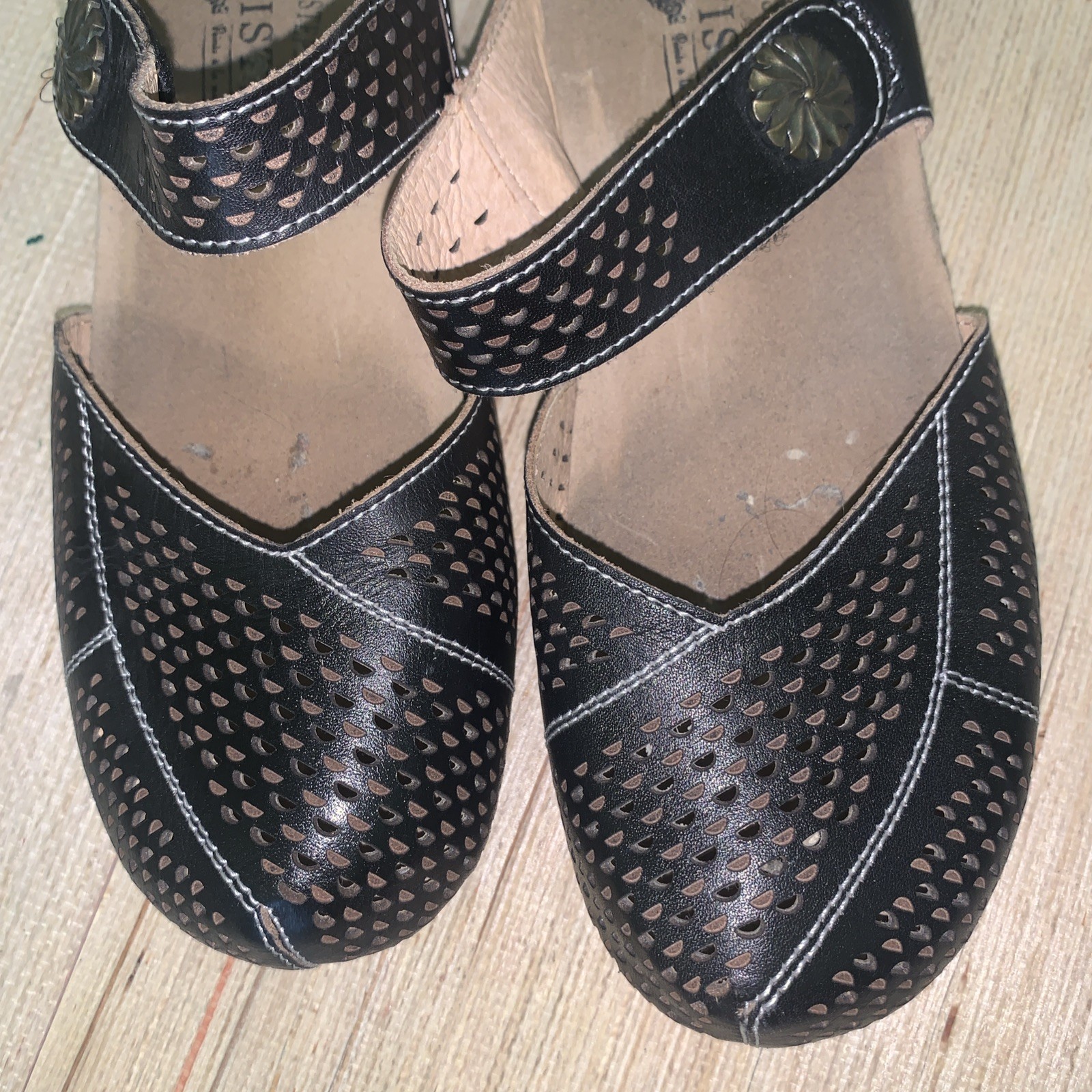 L’Artiste by Spring Step Spoorti Prorated Leather Brown Clog EU 38 Boho Hippy