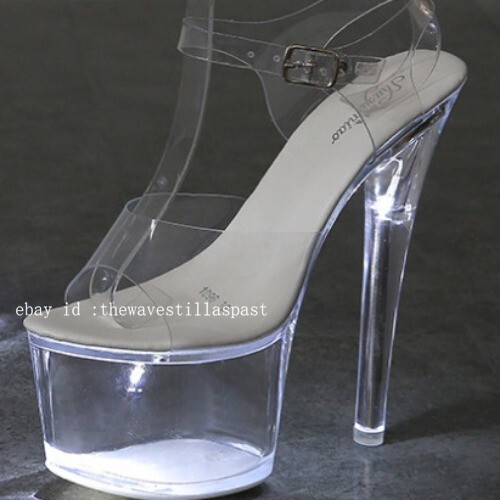 Womens Girl New Light Up High Heel LED Platform High Heel Ankle Strap Sandals