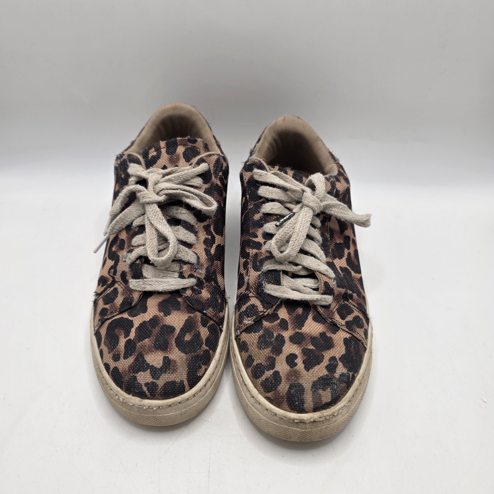Steve Madden Vonn Sneakers Womens 7.5 Leopard Print Lace Up Casual Fashion Shoes