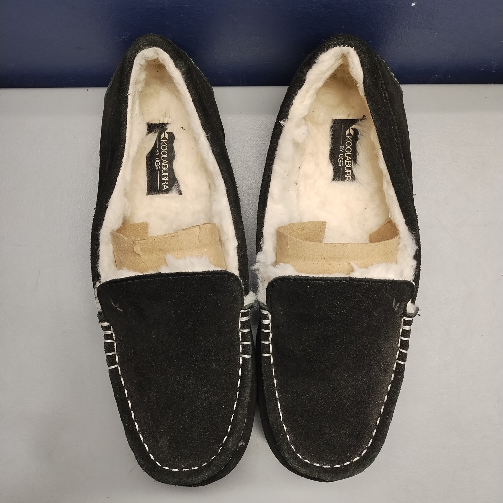 Koolaburra by UGG Lezly Slippers Womens 10W Black Faux Fur Lined Comfort Slip On
