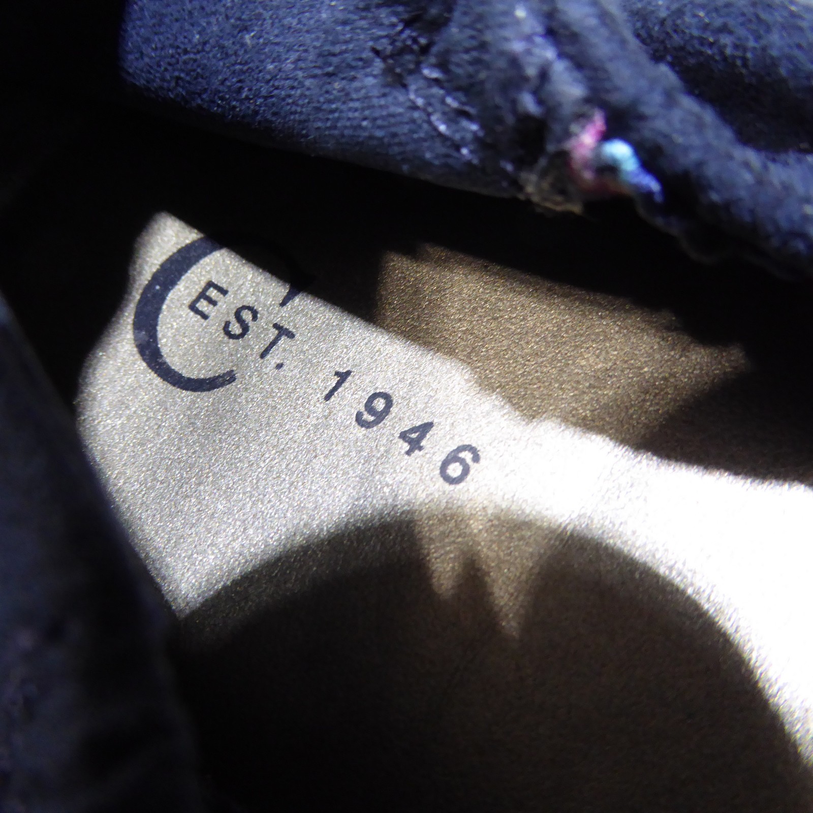 🩰 C est. 1946 Scrunch Ballet Flats 9 M Navy Blue Suede Textile; Knotted Straps