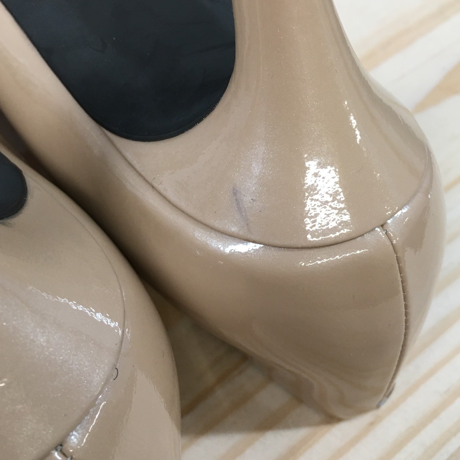 Rockport TruTech Heels Womens 9 M Pointed Toe Pump A11793 Patent Leather Nude