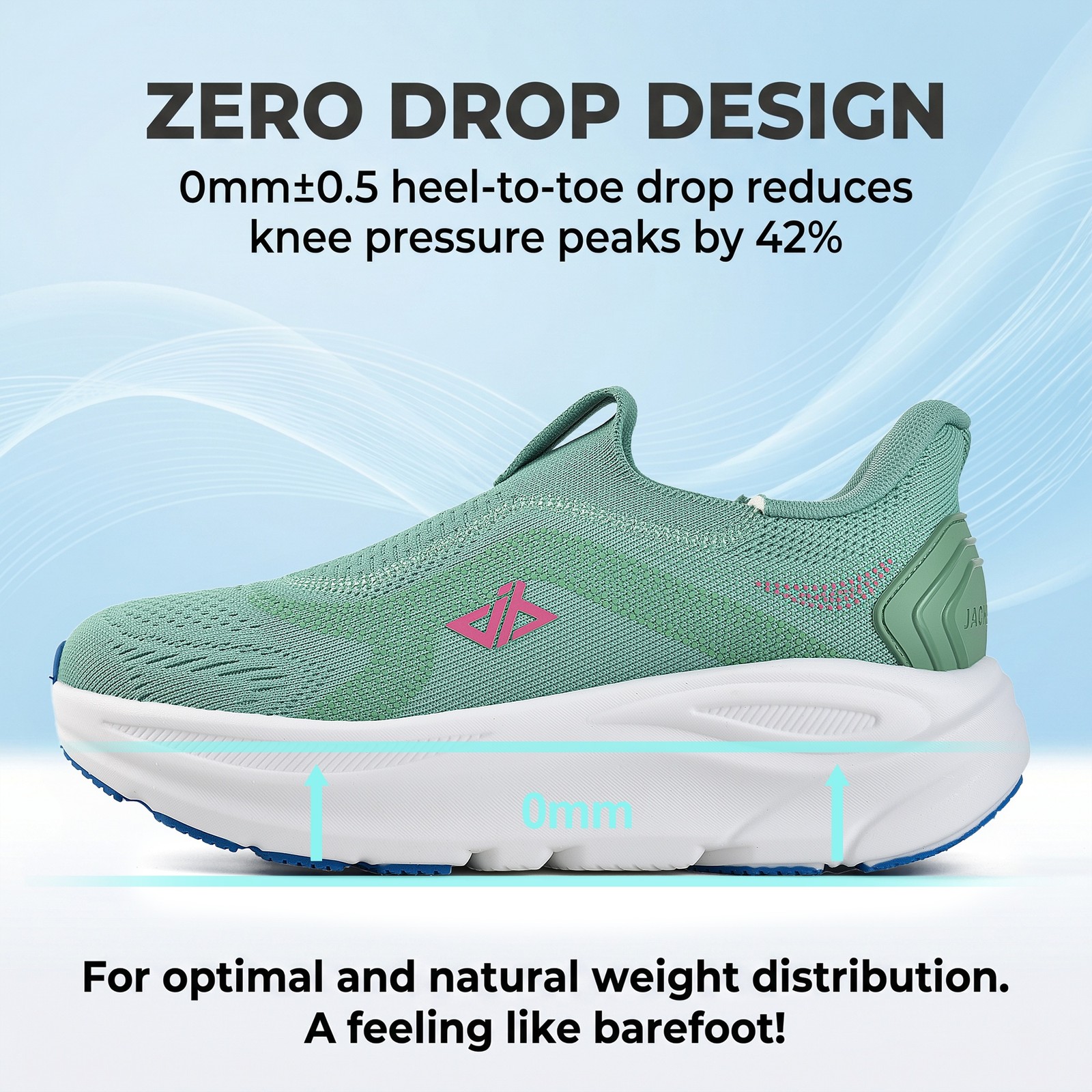 Womens Hands Free Wide Toe Box Shoes Slip on Zero Drop Arch Support Sneakers US