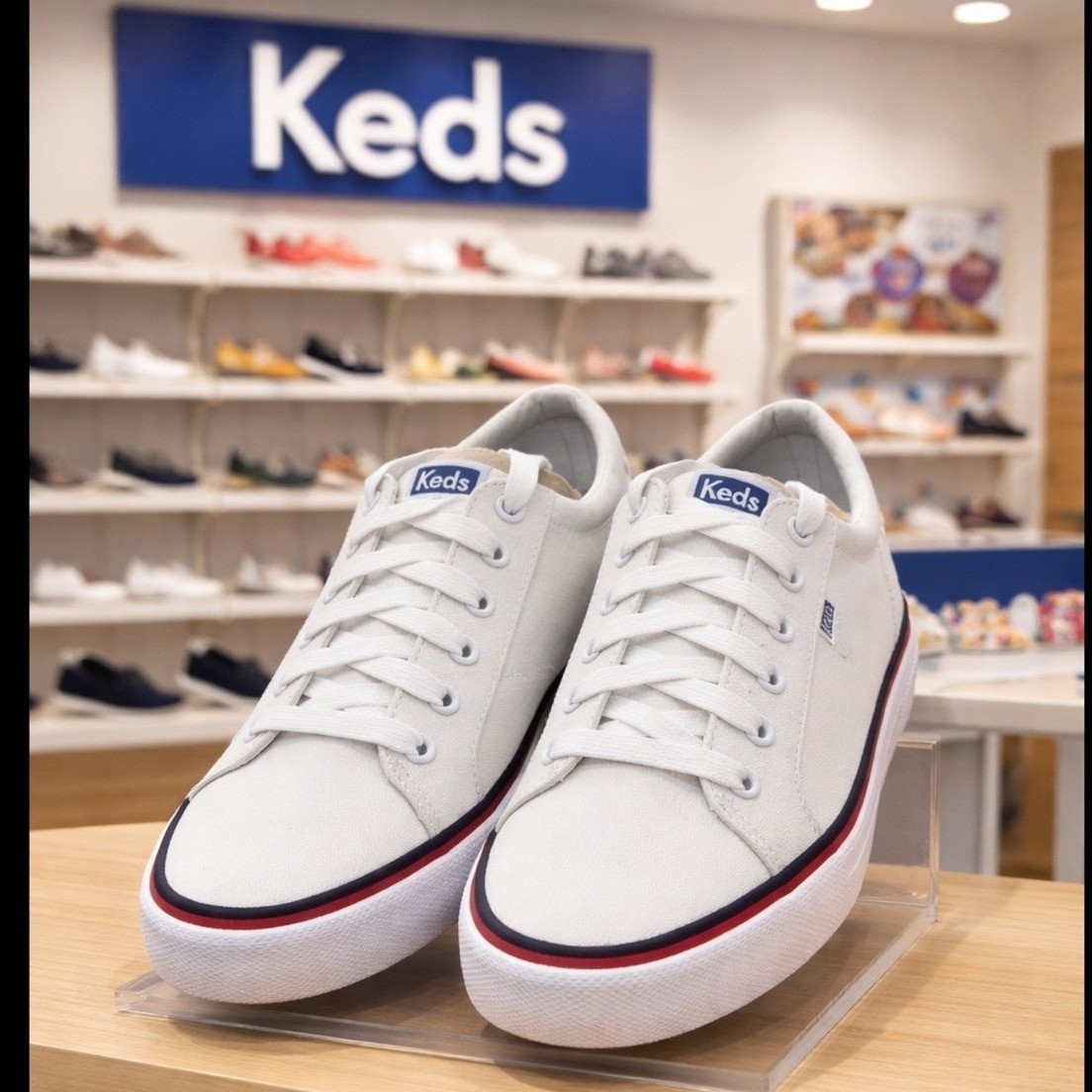 Keds Womens Jump Kick White Canvas Lace Up Sneakers WF61188 Size 8.5