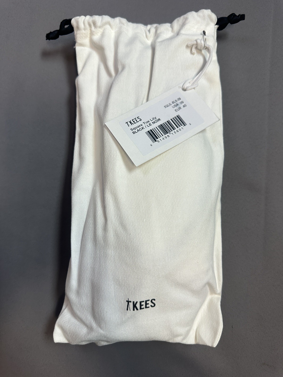 New TKEES Square Toe Lily Women’s Black Leather Thong Sandals/Flip Flops – US 9