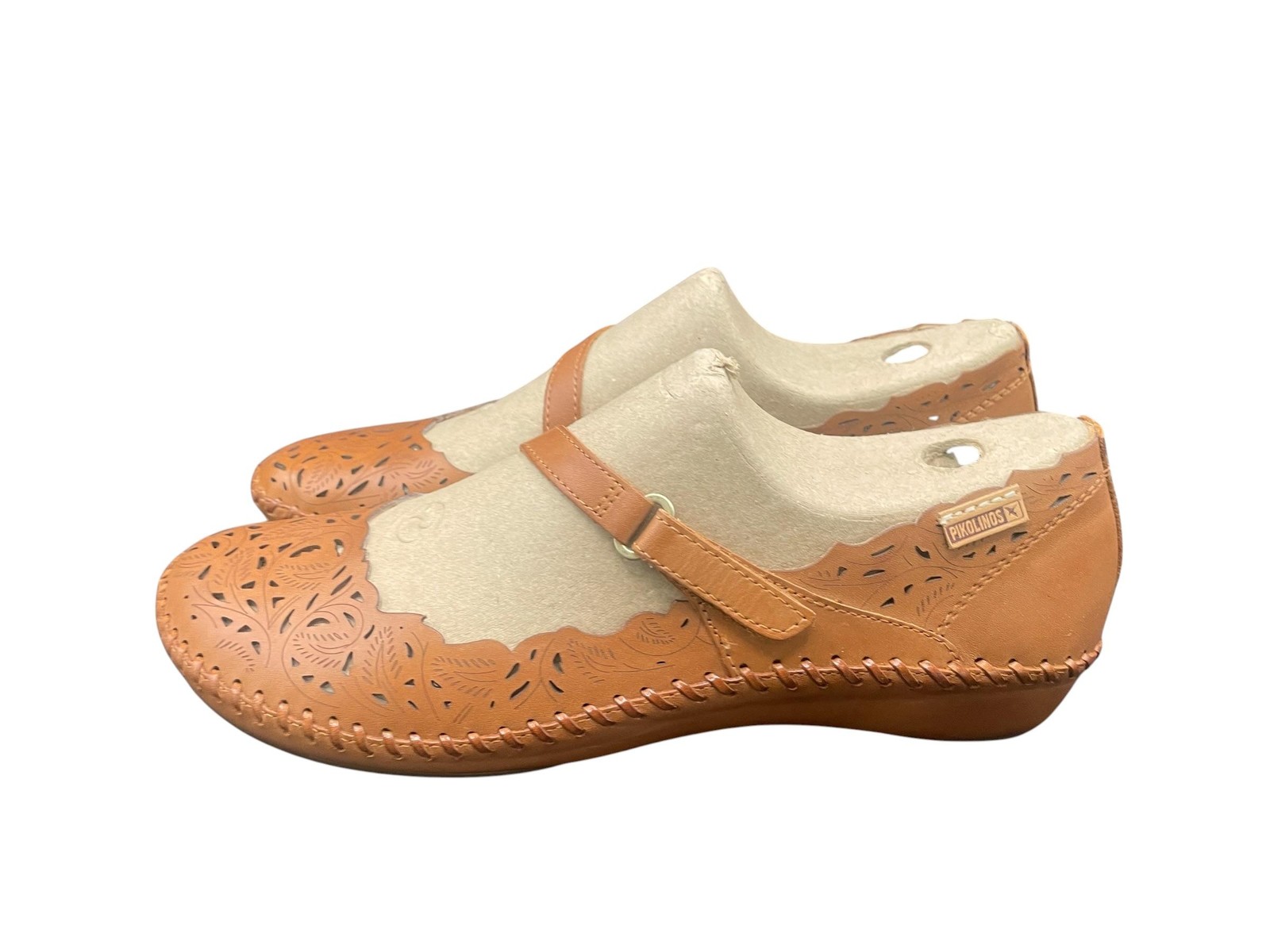 Pikolinos Women Flat Shoes Mary Jane Leather Vallarta Brandy Size EUR 42 M