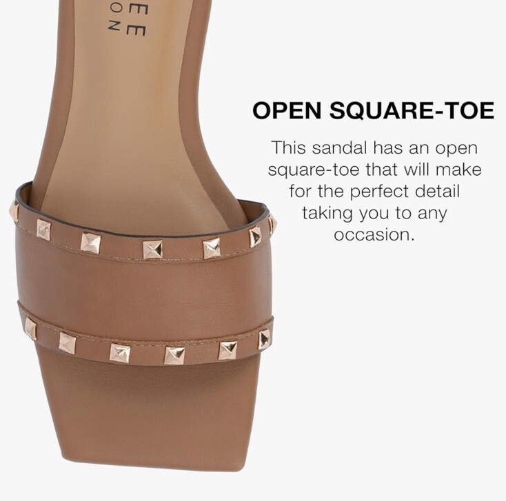 Journee Collection Women’s Size 11 Tru Comfort Foam™ Tan Studded Sandals Slides
