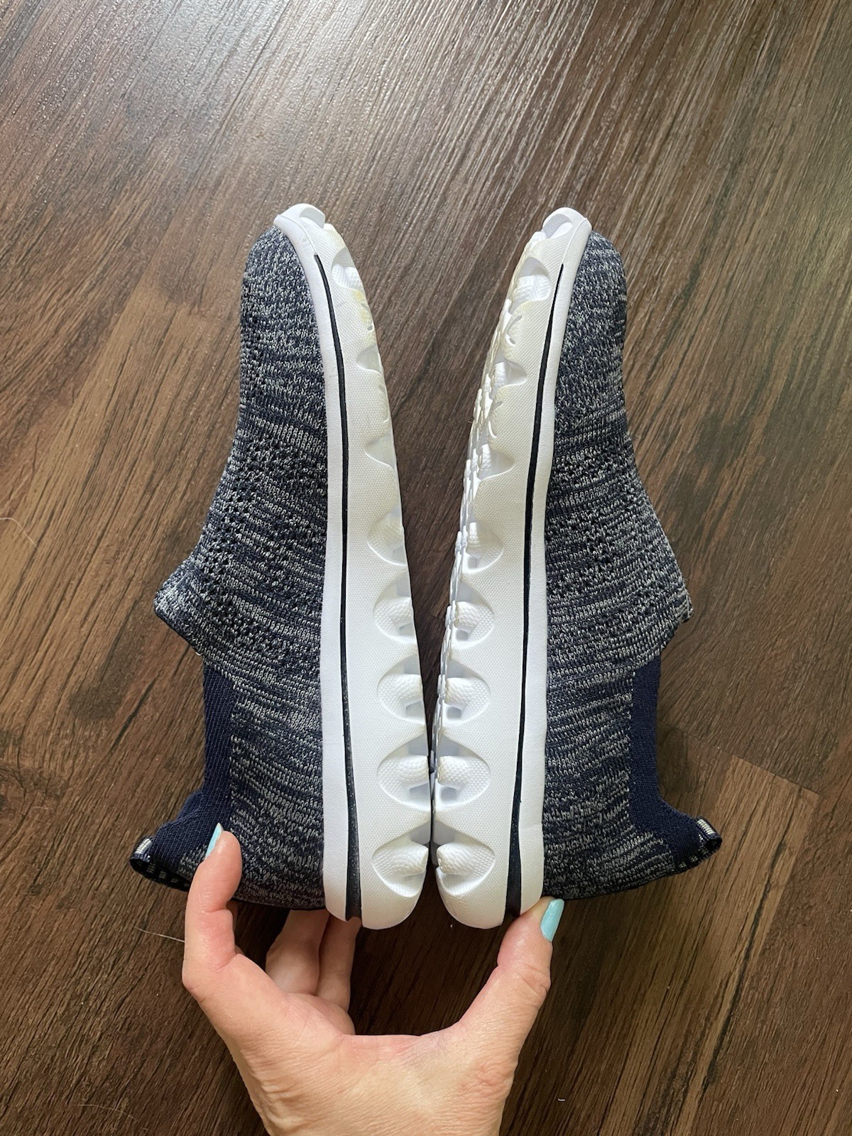 PROPET WAT024M Active Stretch Comfort Slip-on in Navy Blue Knit Mesh Shoes EUC