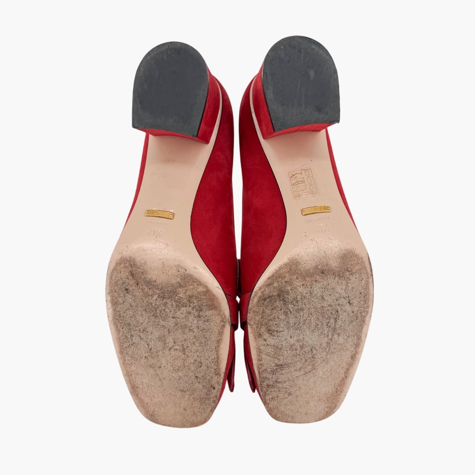 Gucci GG Marmont Fringe Loafer Pumps Heels Red Suede Size 41.5 US 11.5 Women’s
