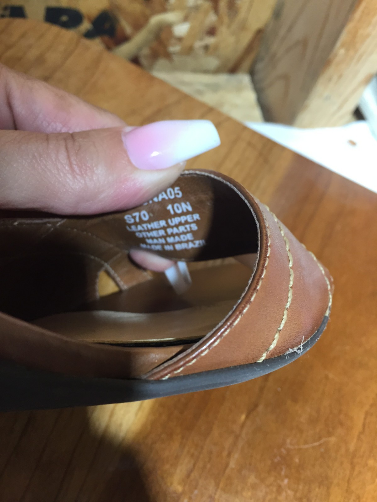Naturalizer Leather Slingback Sandals Womens 10N Brown Stacked Heel Buckle