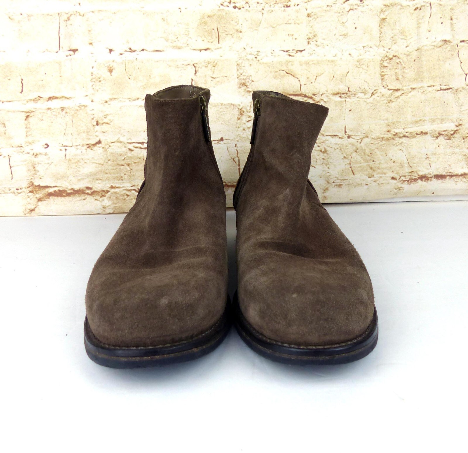 Italeau Bootie Women 9 US 39.5 Brown Waterproof Suede Leather Ankle Strap FLAW