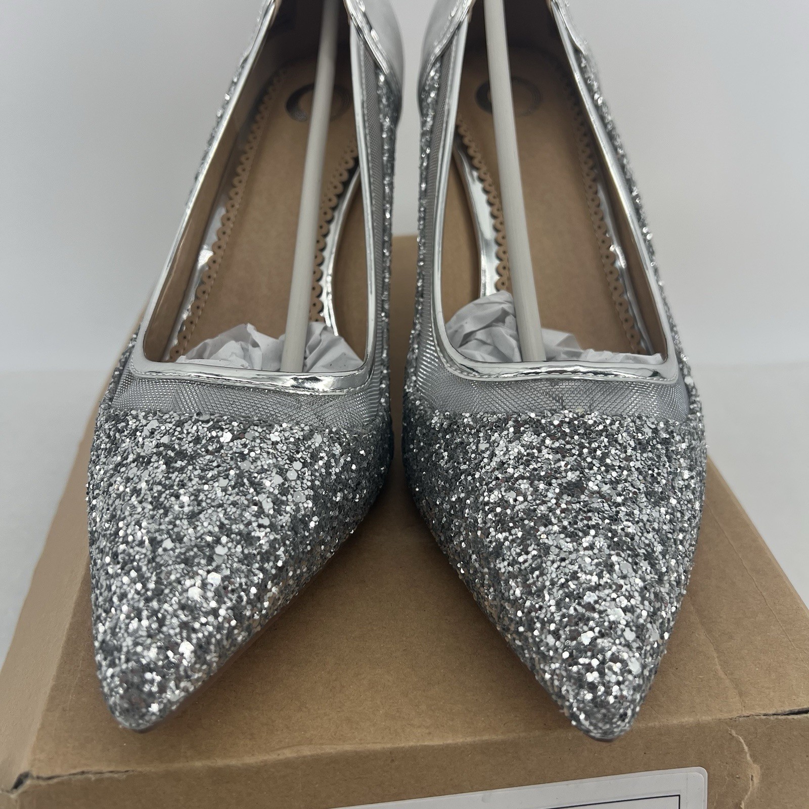 Journee Collection Womens Silver Heels Size 11 Silver Pump Heel Shoes 11M NEW
