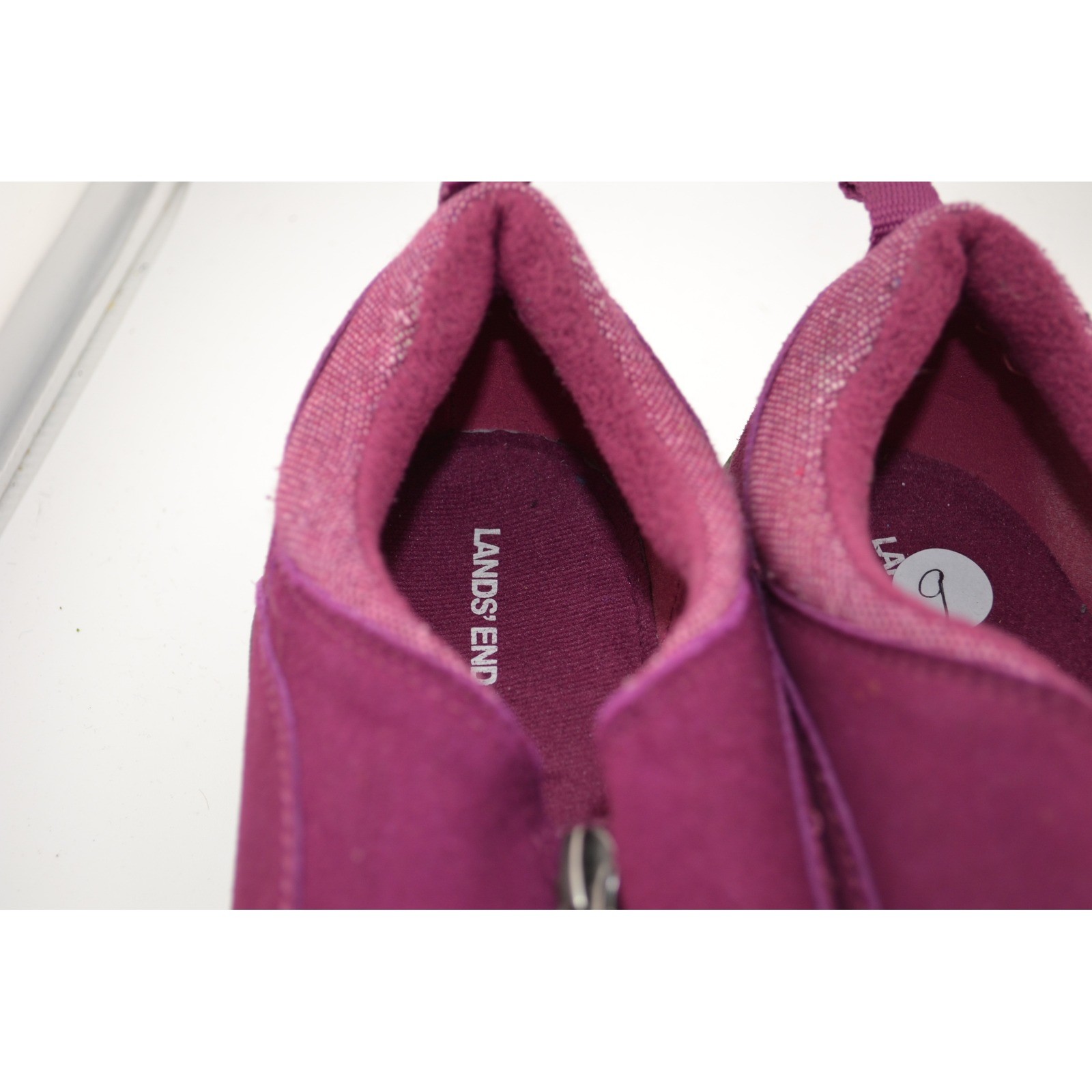 Lands’ End Women’s Purple Slip On Casual Comfort Shoes Size 9B Suede & Textile