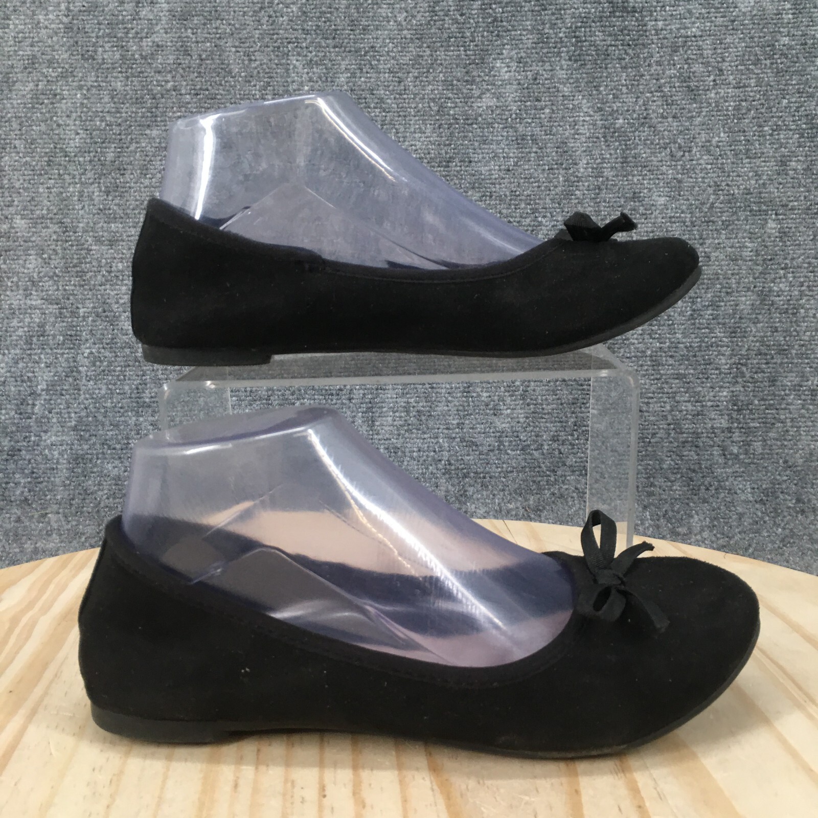 SO Authentic American Heritage Shoes Womens 6.5 Ballet Flat Slip On Black Fabric