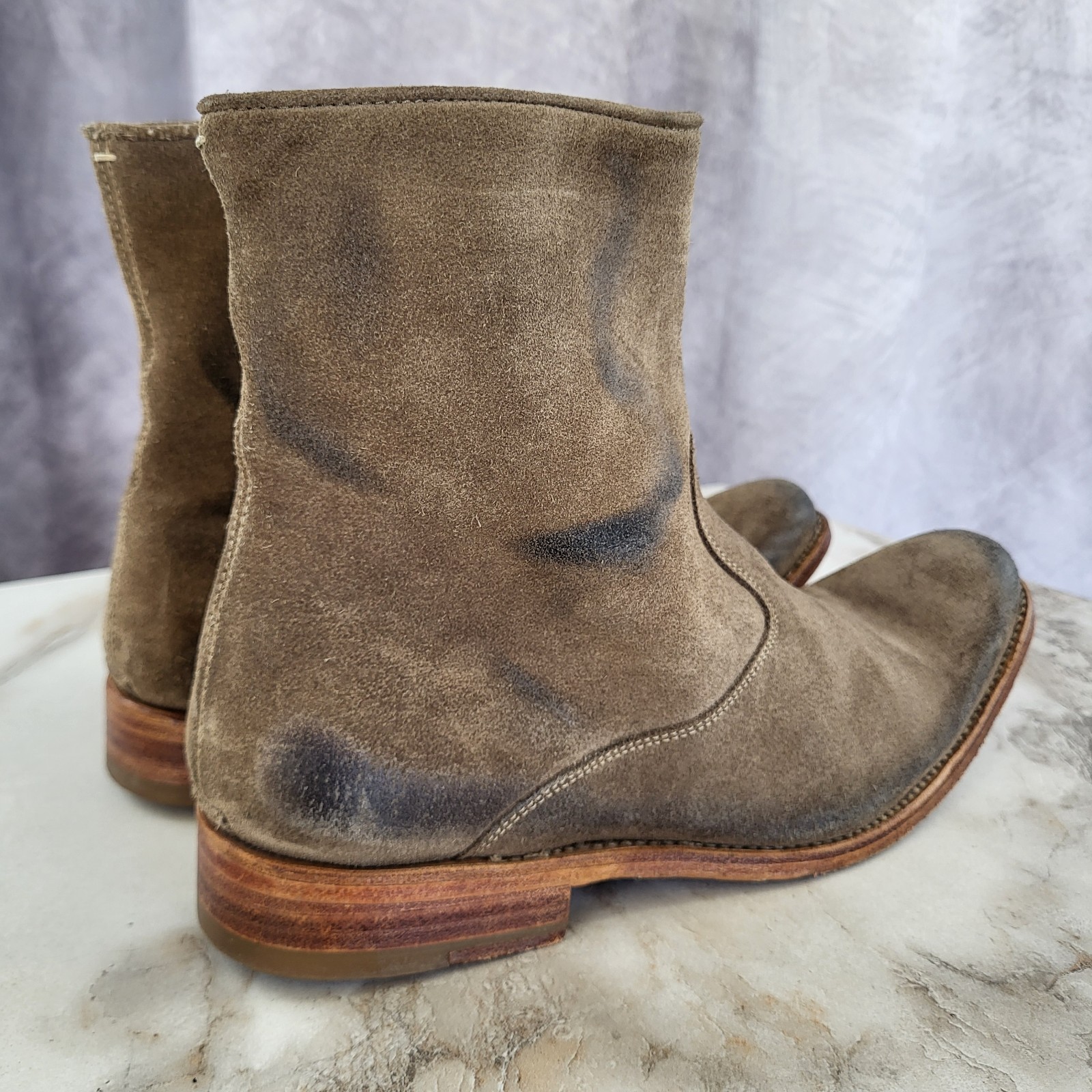 N.D.C Tusitania Hand Made Suede Zip Up Boots Women’s Size 39 Tan