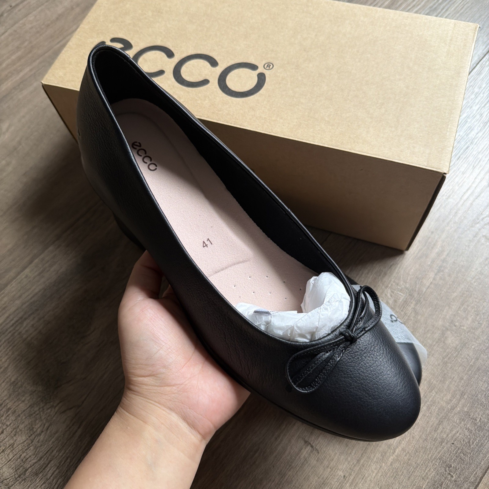 New ECCO TOUCH BALLERINA FLAT ARTICLE 271713 Black 11001 | SIZE 10-10.5 US EU 41