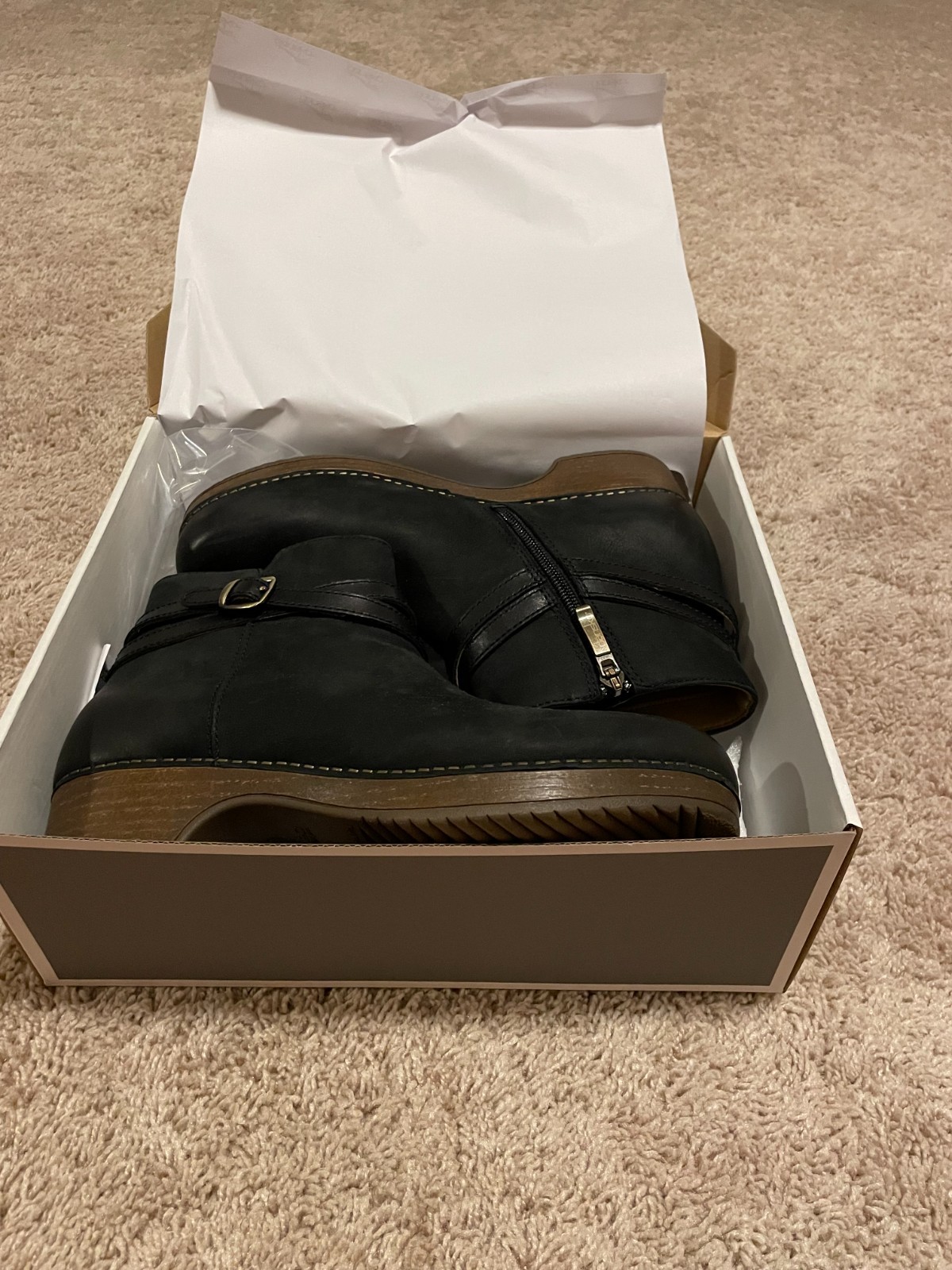 Dansko Brook Burnished Nubuck Black Ankle Boots – Size 40 (US 9.5-10)
