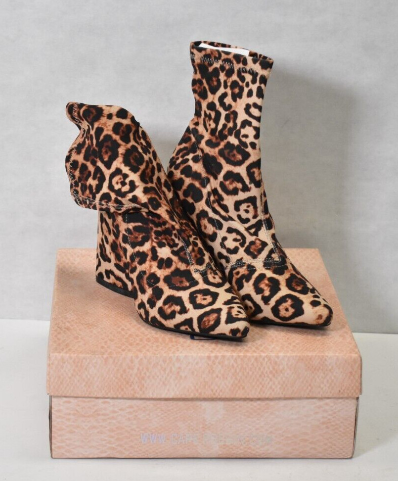 Cape Robbin Beast Leopard Print Heel Boots Size 6 Womens Man Made Fabric Upper
