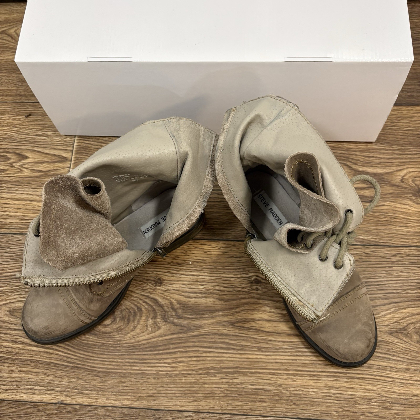 Steve Madden Troopa 2.0 Leather Combat Boots – Women’s Size 7.5M