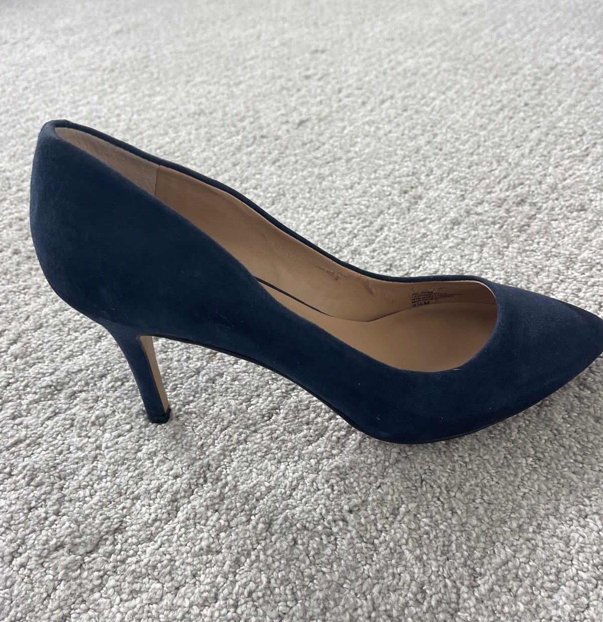 INC Women’s Zitah 5 Leather Pumps Dress Heels Blue 9.5 Medium (B M)