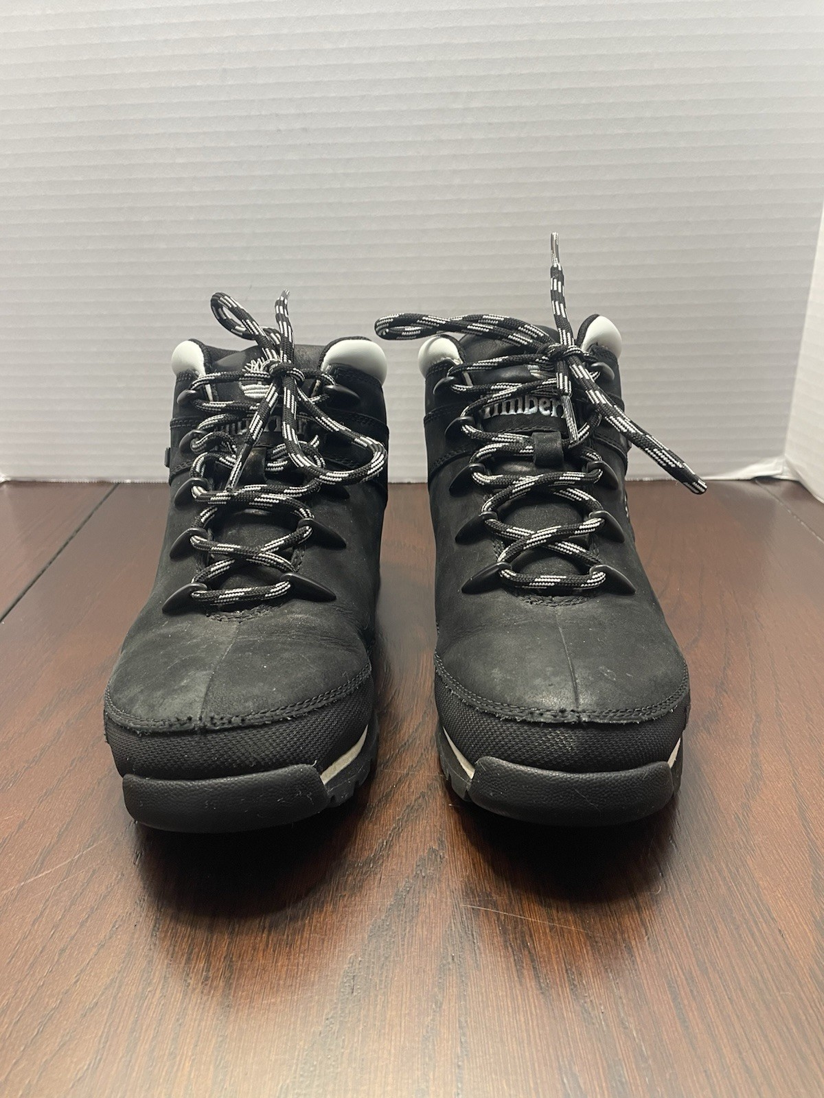 Timberland Euro Sprint Mid Hiker Boot A1R39 Women’s Size 8 Black White Trim
