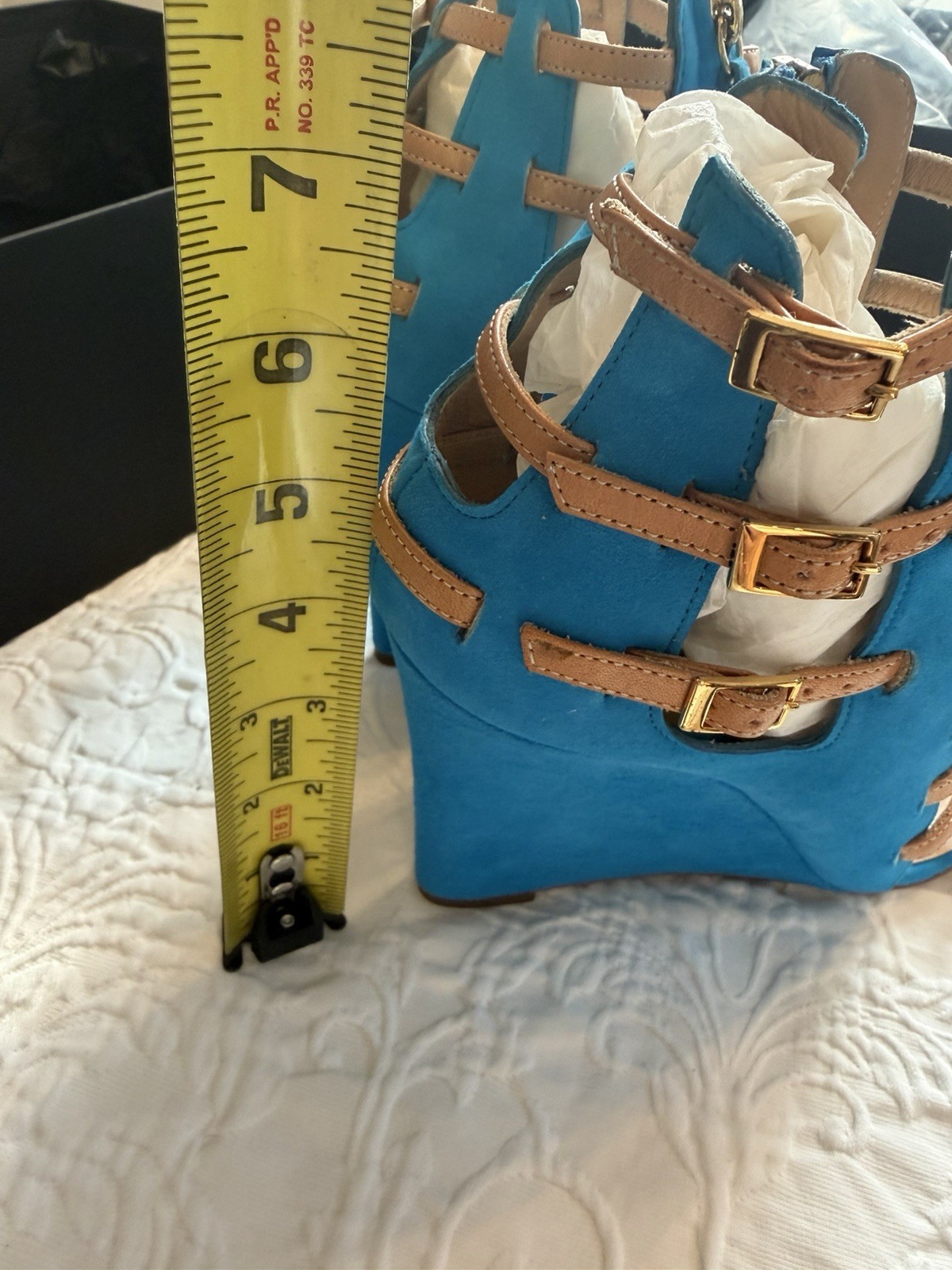 DSQUARED2 S13W205102 34 WEDGE SIENNA CAMOSCIO AZZURRO #9us $769