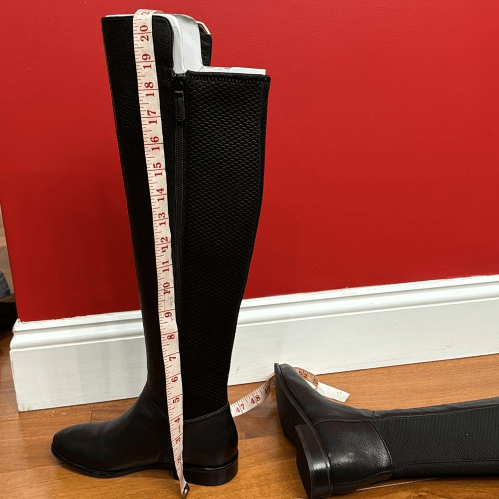 NWOT Cole Haan Dutchess Over The Knee Back Stretch Motorcycle Boots Black size 6