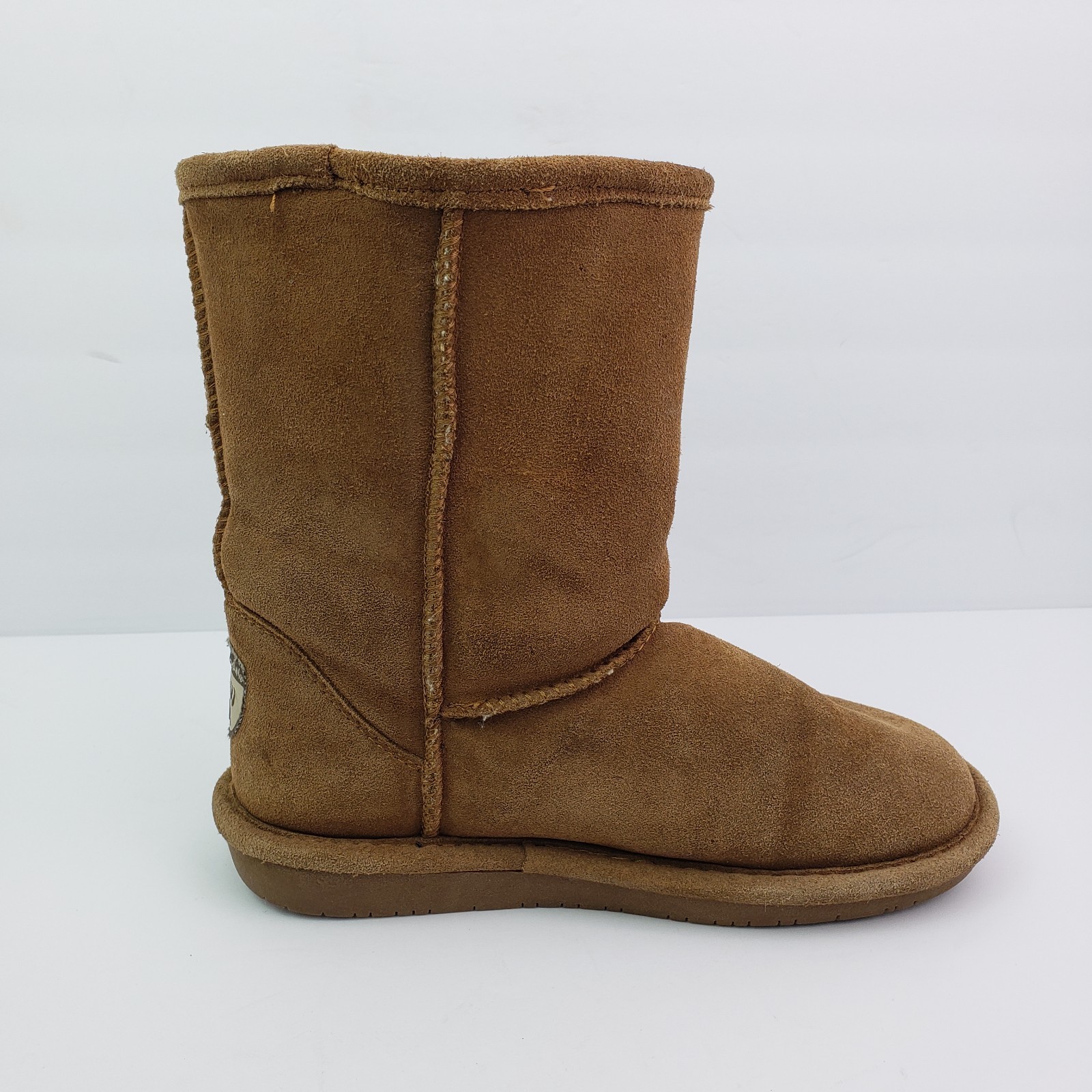 BearPaw Emma Short Womens Size 6 Brown Cow Suede Pull On Warm Boots 608W