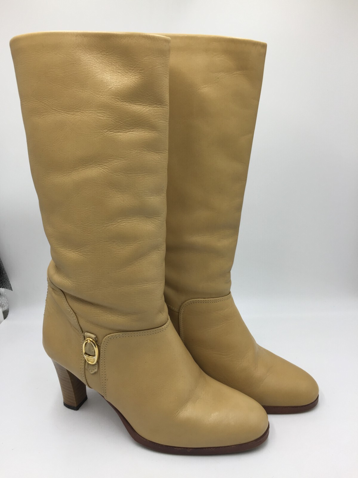 Vintage Sears Women’s Boots,2.5″ Heel,Khaki,Made in Italy,Size 10,READ DESC