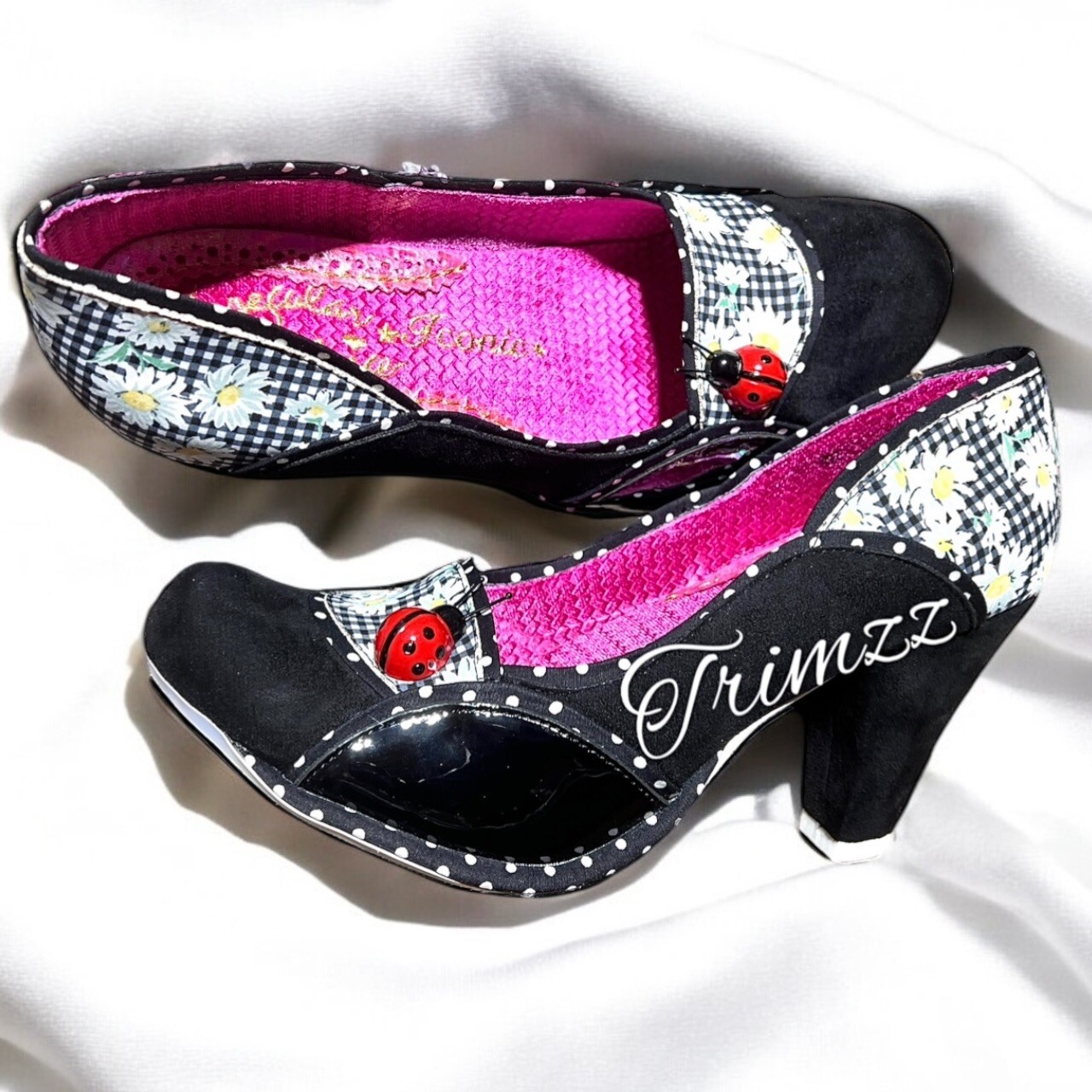 IRREGULAR CHOICE Size 9 (40 EU)…….”Future LadyBug” Black & Red Heels. New