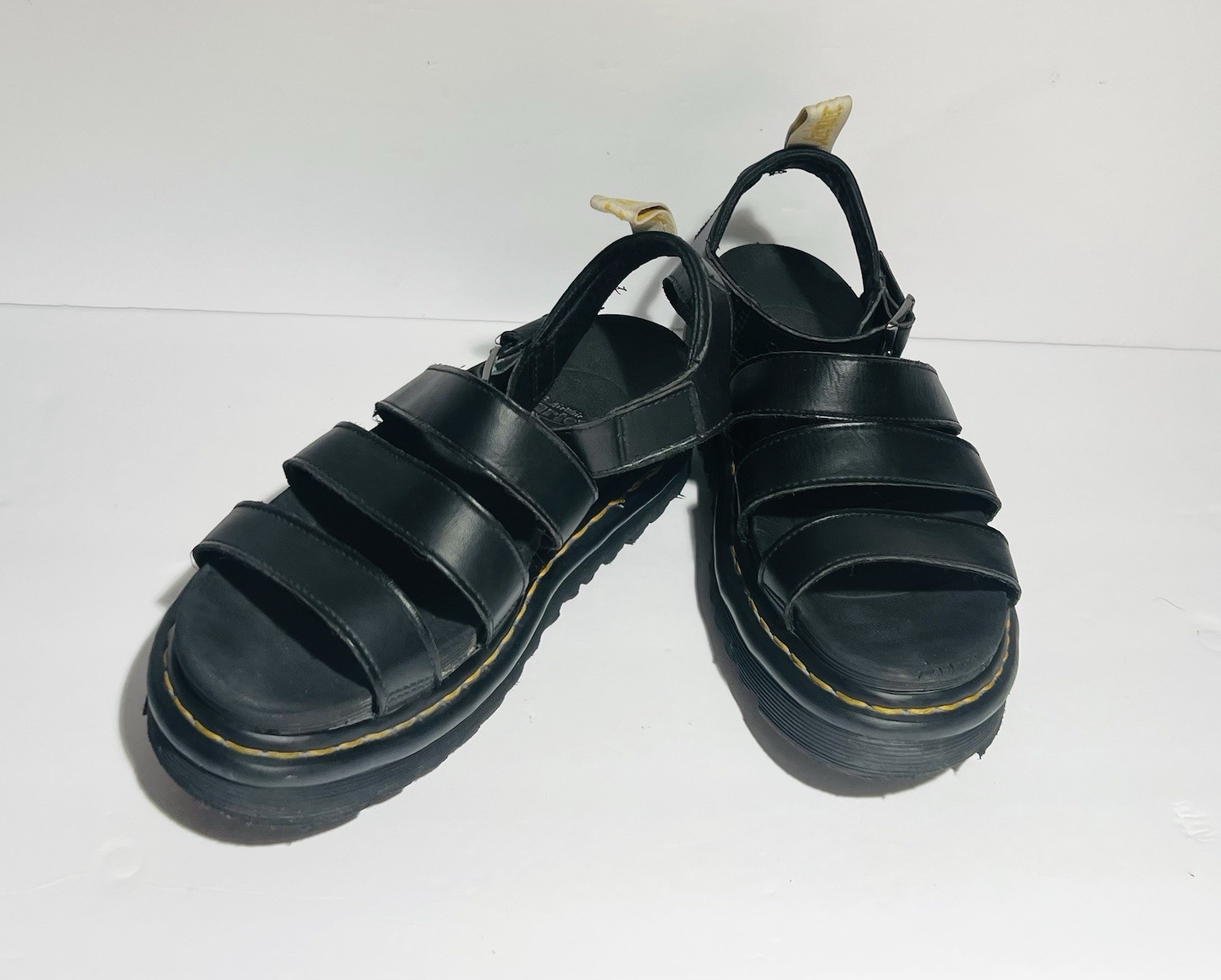 Dr Martens Blaire Black Leather Strap Women’s Platform Gladiator Sandals Size 9