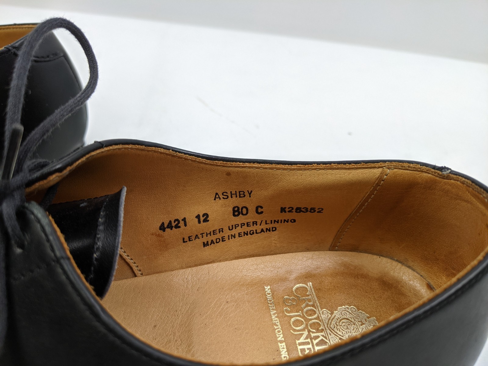 Crockett & Jones Black Leather Ashby Shoes Womens Size 12 Dress Shoes Oxford