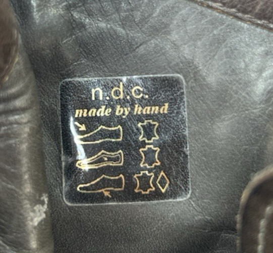 N.D.C. Made by Hand Ankle Boots Women 40 9.5 Brown Leather Lace-Up Heeled Spain