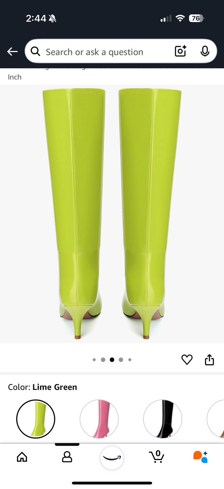 Knee High Boots for Women Stiletto Heel Pointed Toe Patent Pull on 2.6 Inch