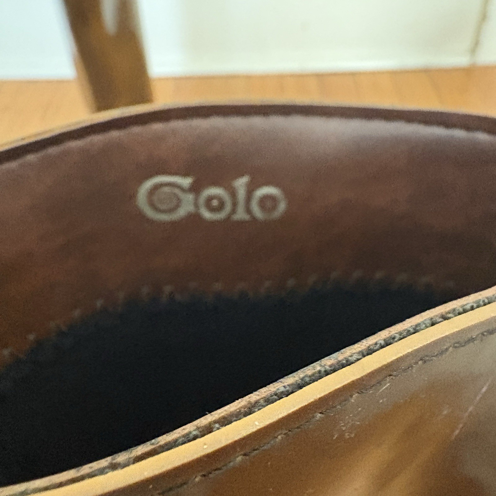 Vintage Golo Brown Rubber Rain Boots Size 5 Waterproof Equestrian Gold Heel Band