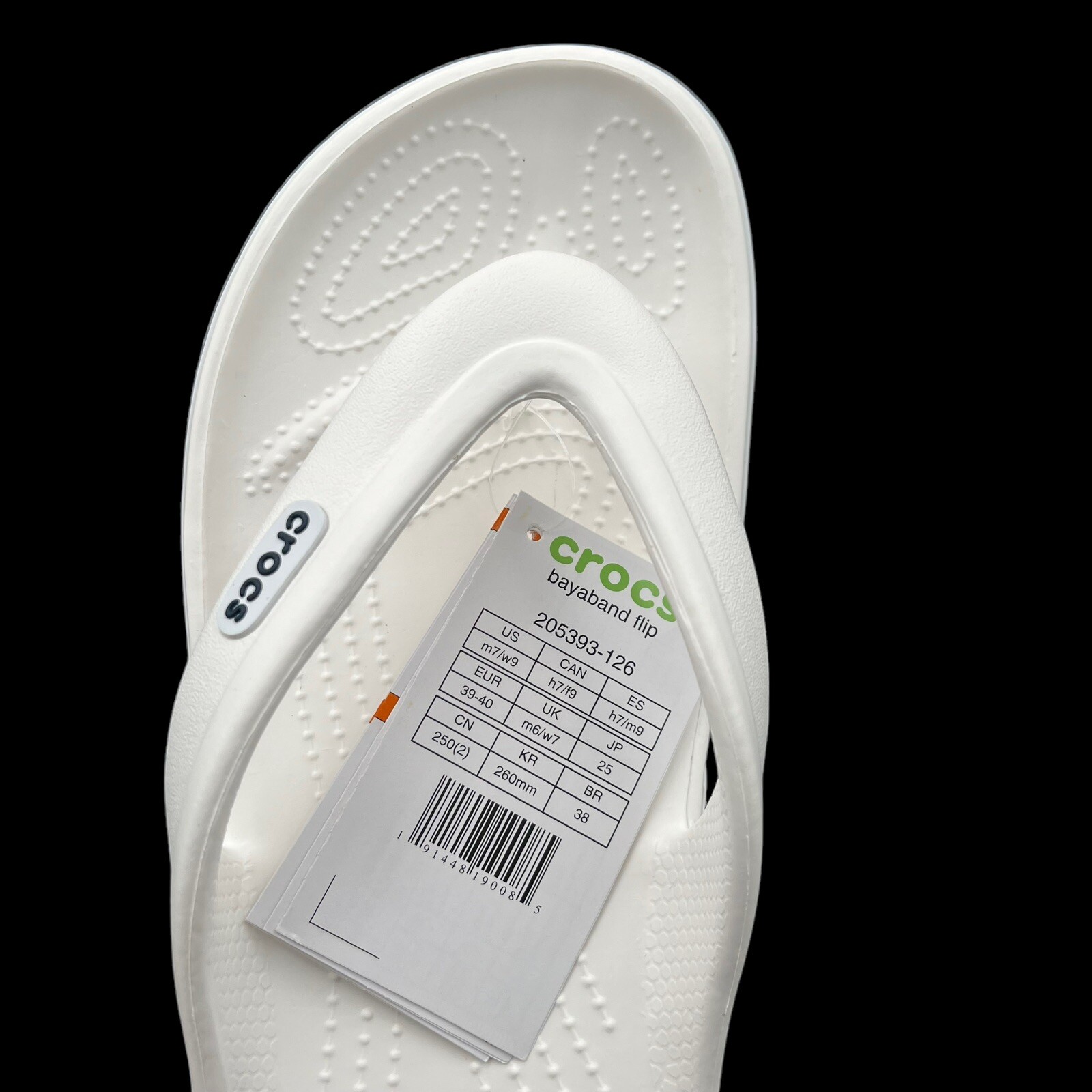 Crocs Bayaband Womens Flip Flop Sandals Size 9 White Navy Blue Water Friendly