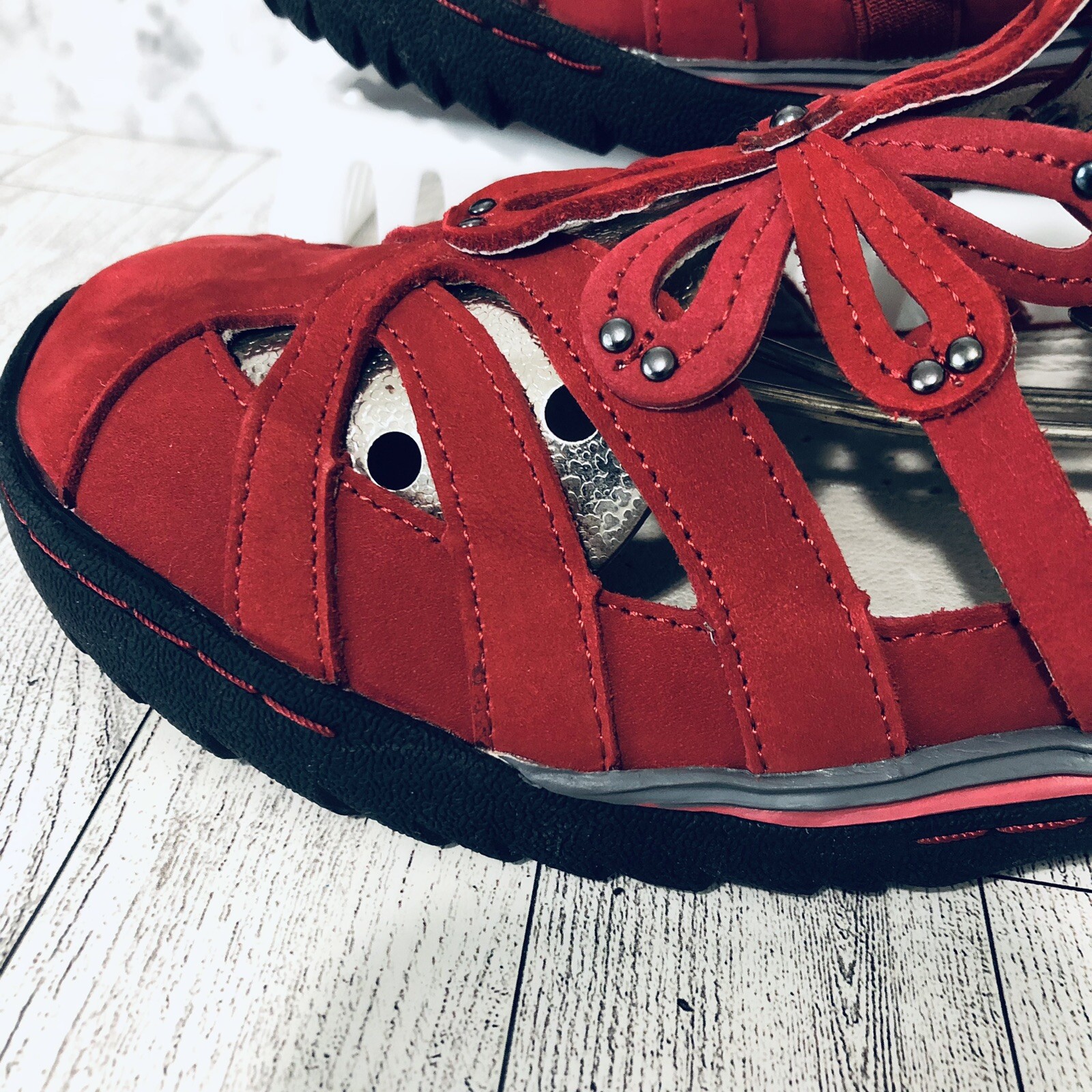 Jambu Abby Mary Jane Womens Shoes Size 8 Red Memory Foam Footbed