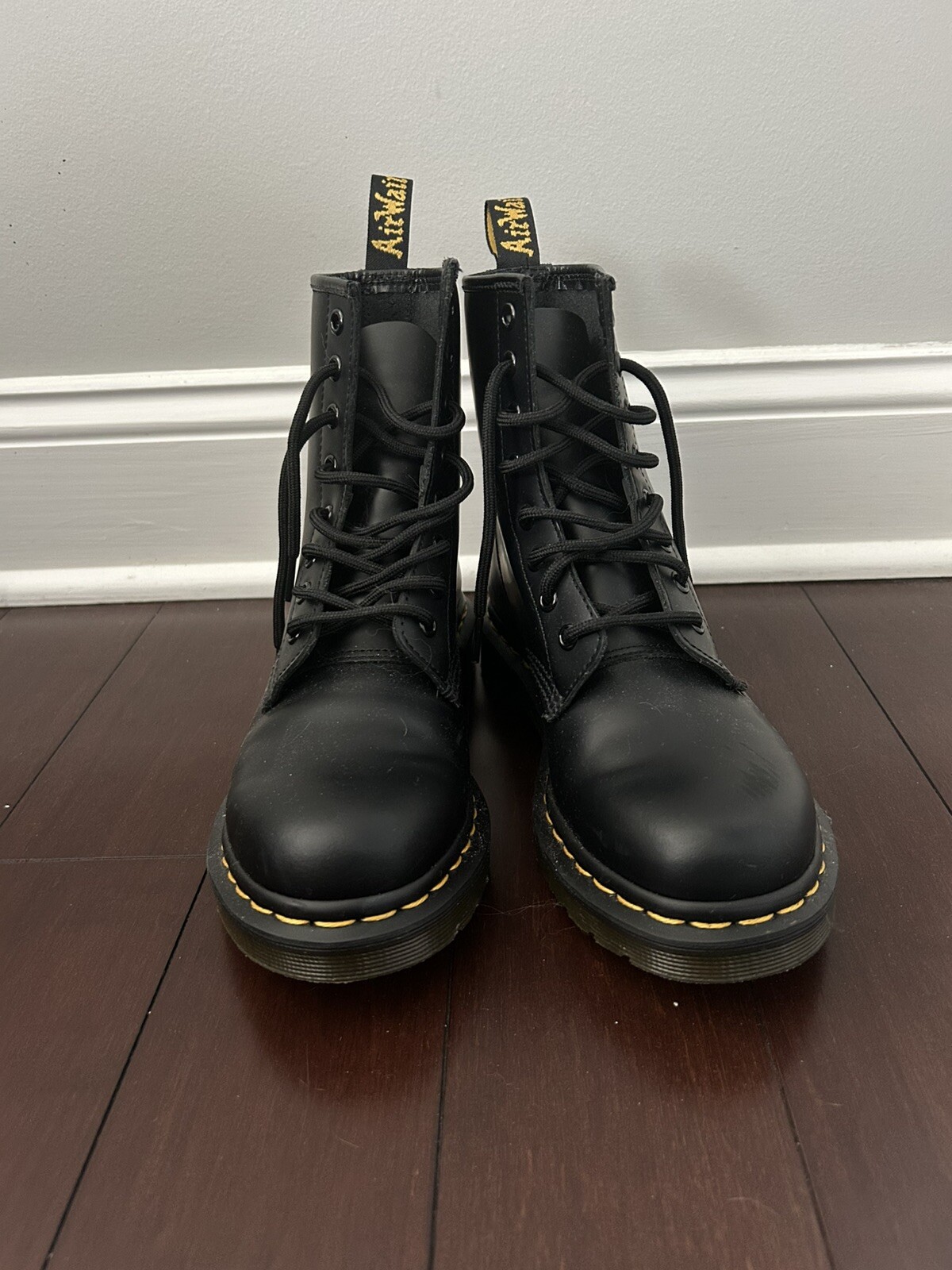 Dr. Martens 1460 Women’s Original Smooth Leather Lace Up Boots – Black, Size…