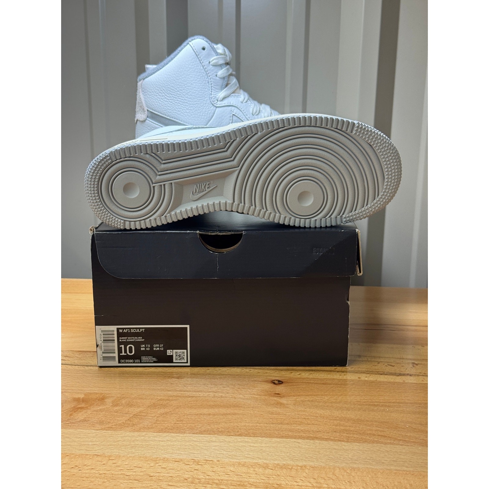 Air Force 1 High Sculpt Summit White/Silver DC3590 101 Size 10 Women New