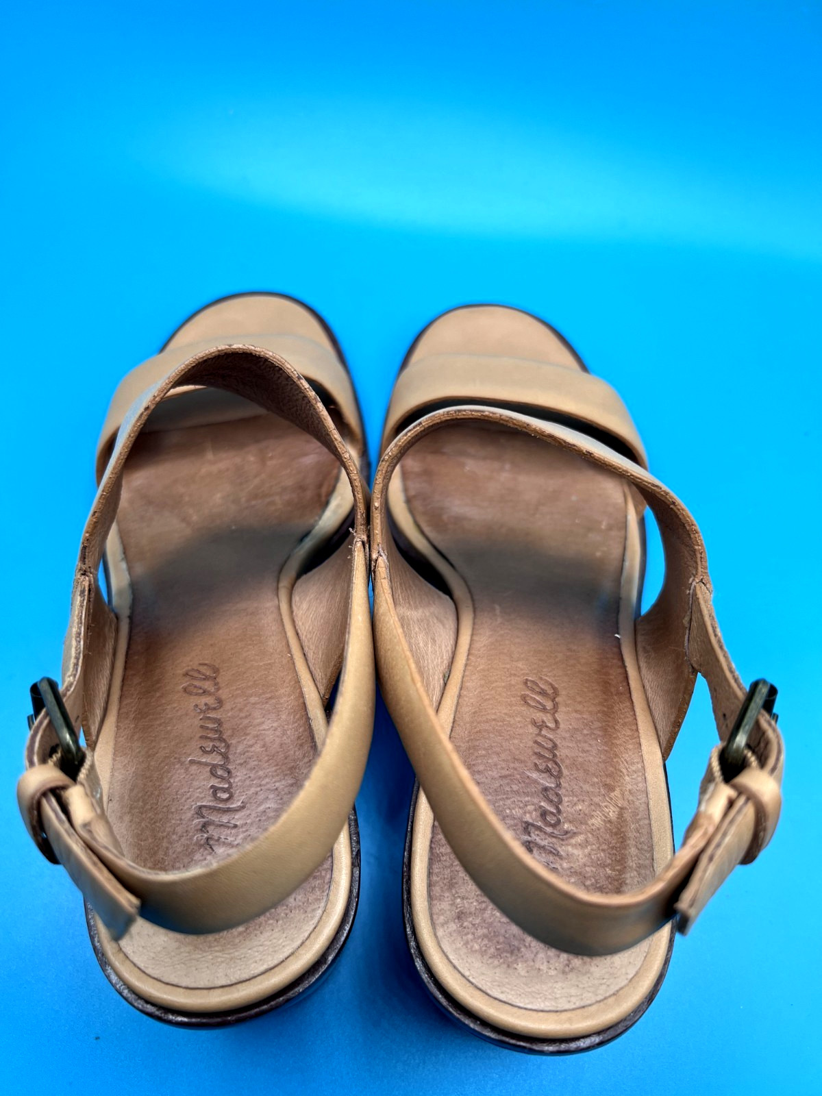 Madewell The Kiera Lugsole Sandal Leather Block Heel Camel Brown Size 8