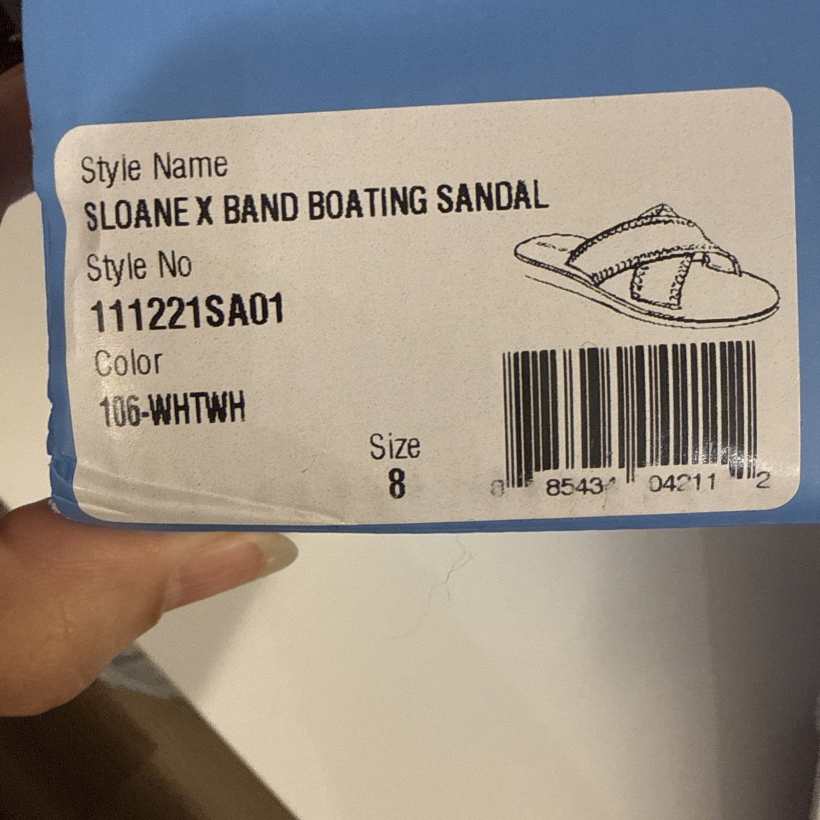 Jack Rogers «Sloane X Band Boating Sandal» white Leather size 8 new in the box