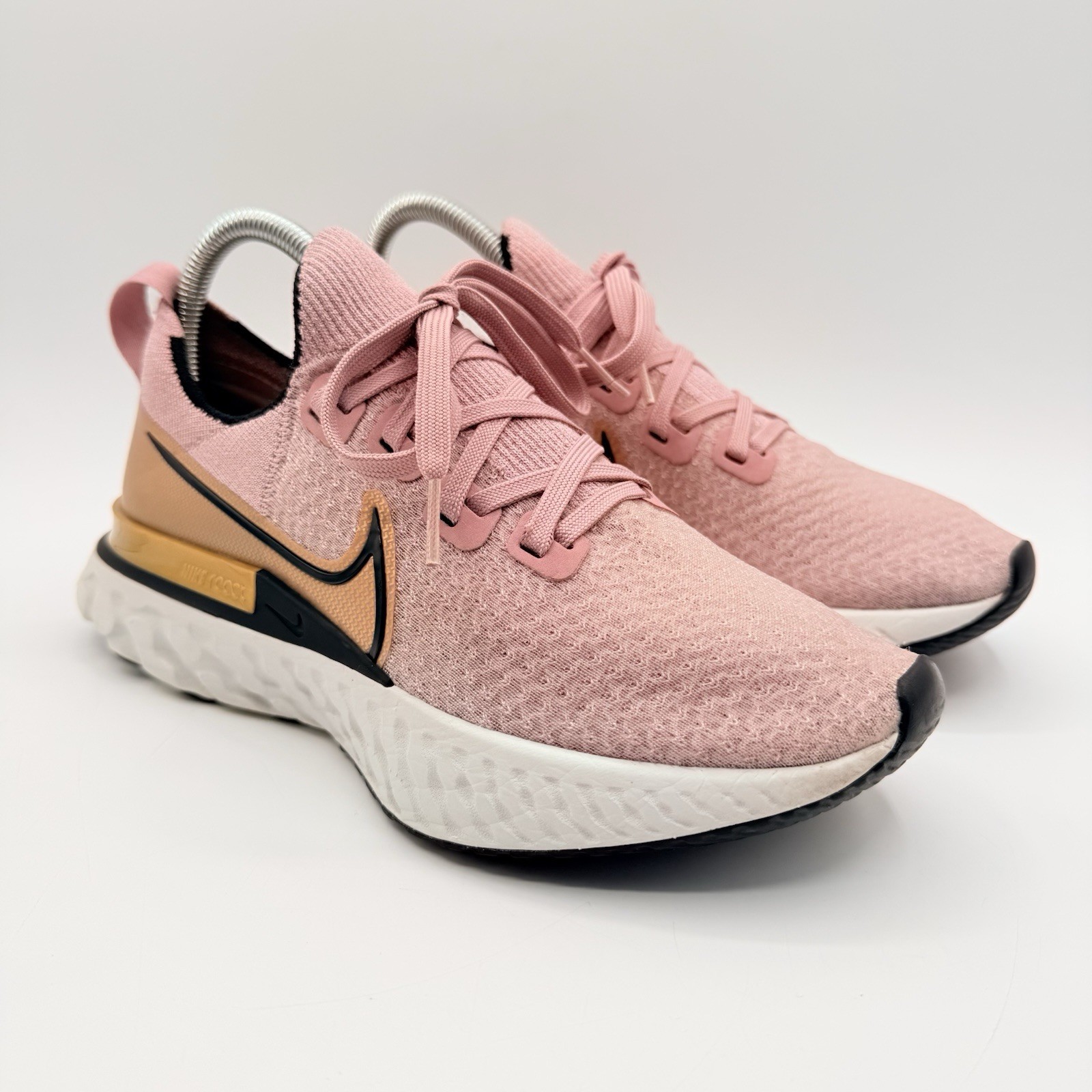 Nike React Infinity Run Flyknit Pink Gold Running Shoes Womens Sz 8? Missing Tag
