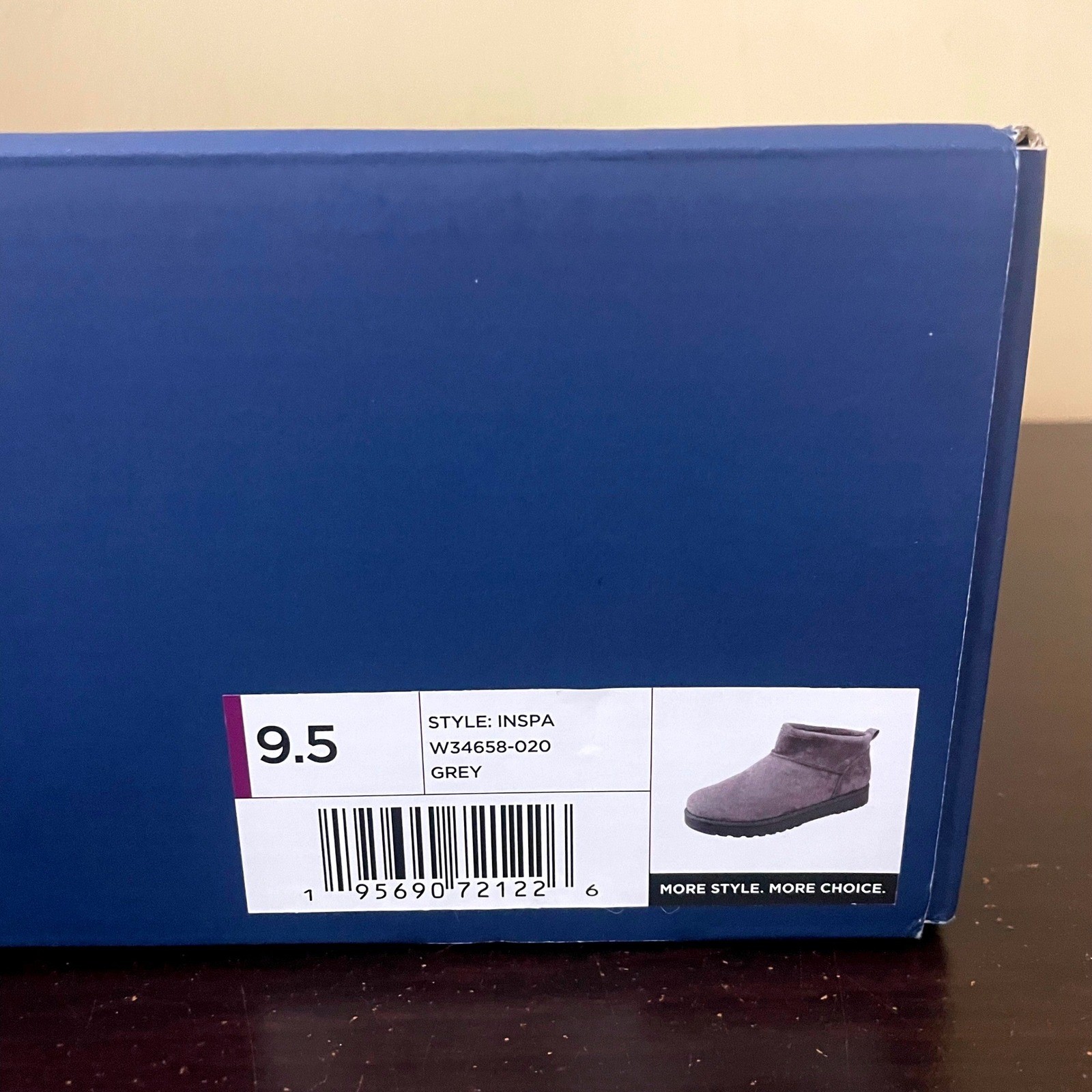 White Mountain Inspa Grey Faux Fur Lined Ankle Boots W34658-020 Womens 9.5M